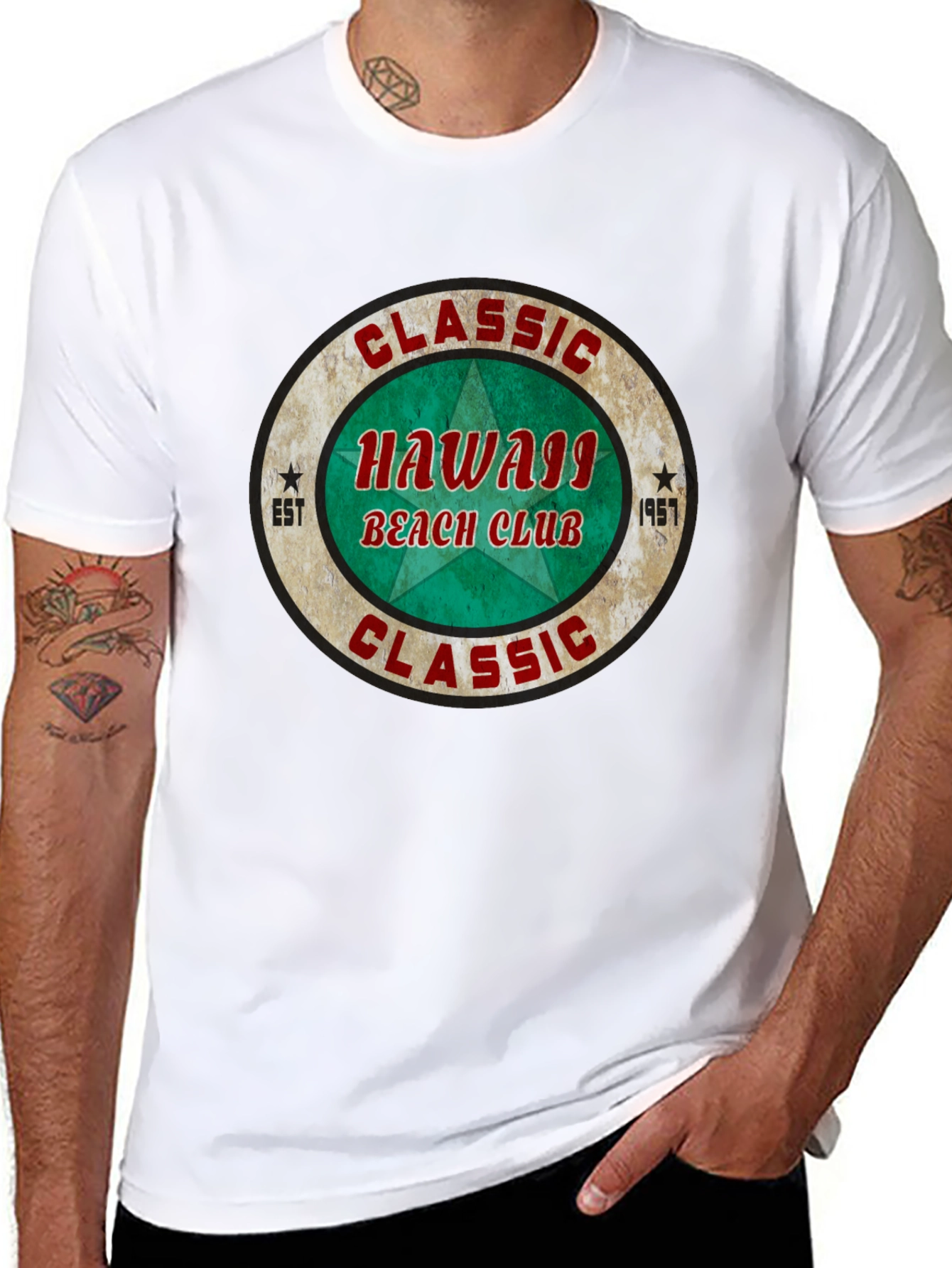 Classic Hawaii Beach Club Graphic T-Shirt