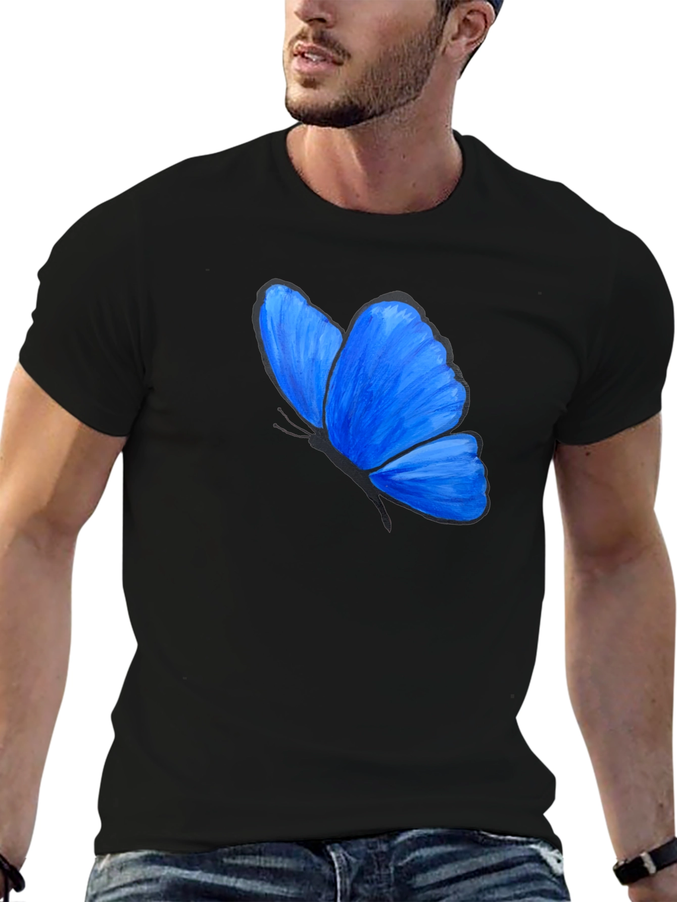Blue Butterfly Graphic T-Shirt - Unisex