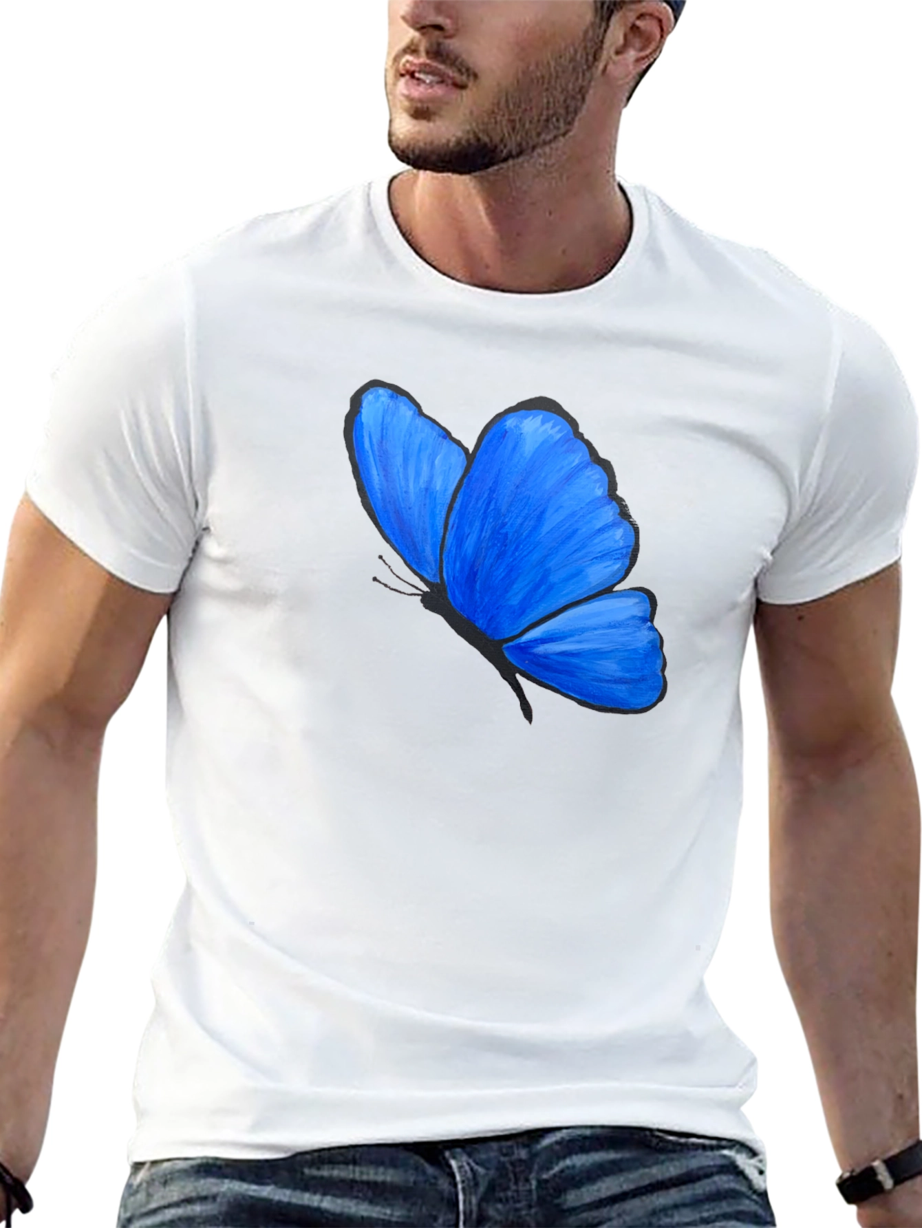 Blue Butterfly Graphic T-Shirt - Unisex