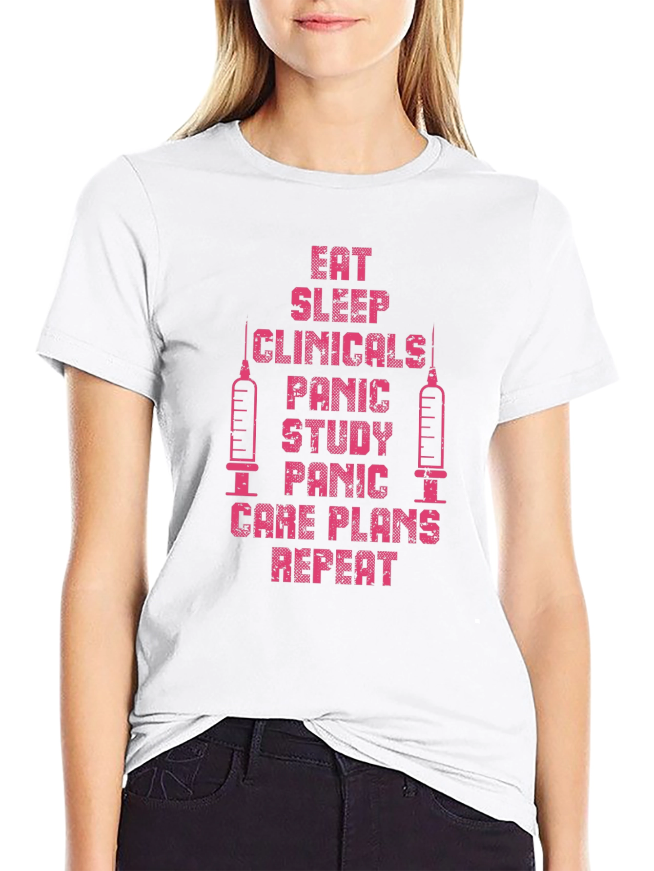 Eat Sleep Clinicals Repeat Black T-Shirt