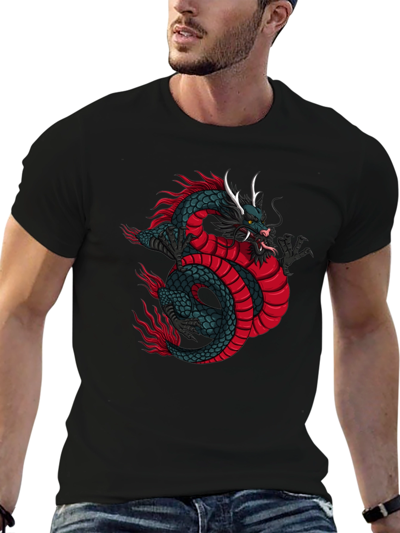 Dragon Graphic Tee - Mens Black T-Shirt