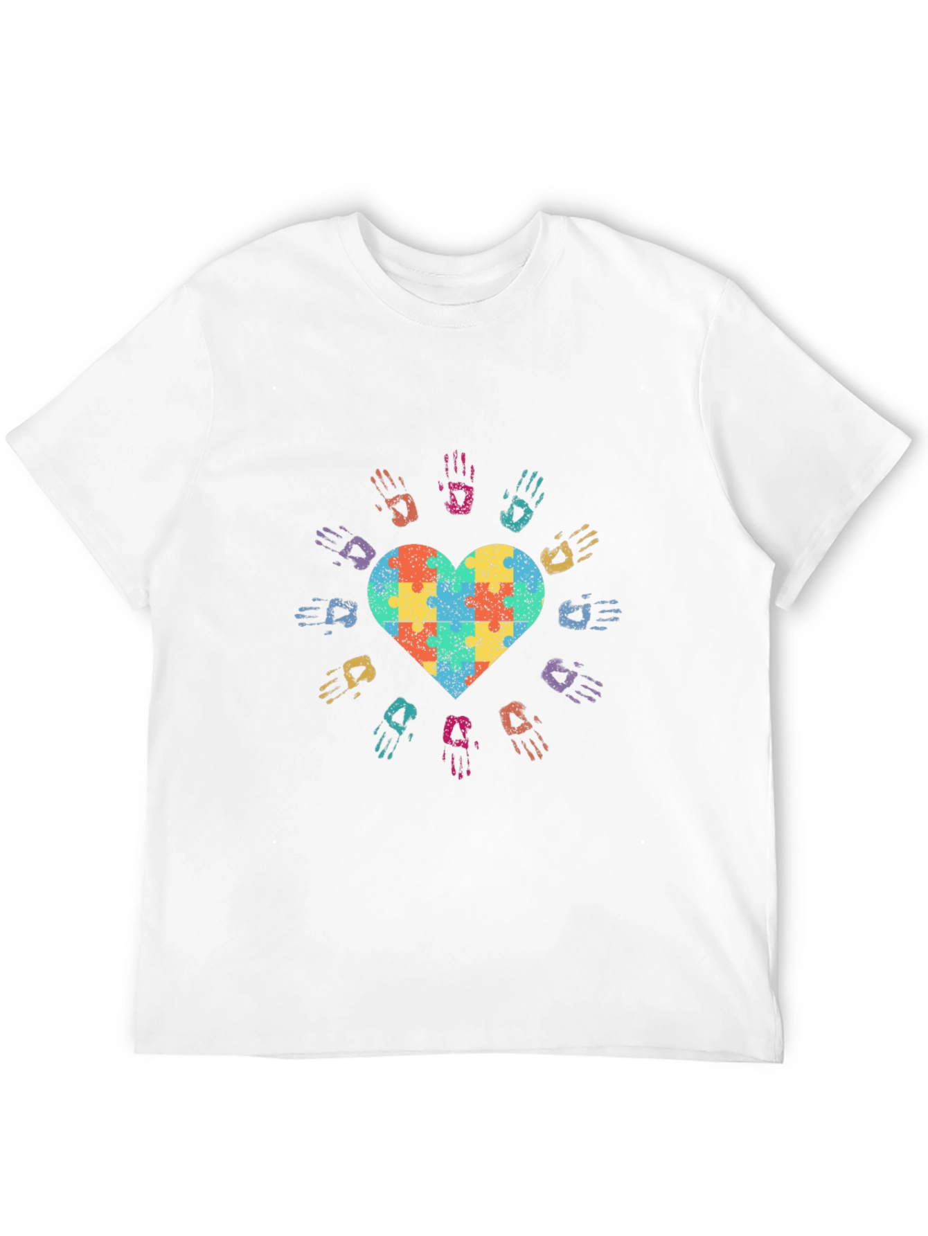 Autism Awareness Heart Puzzle Hands T-Shirt