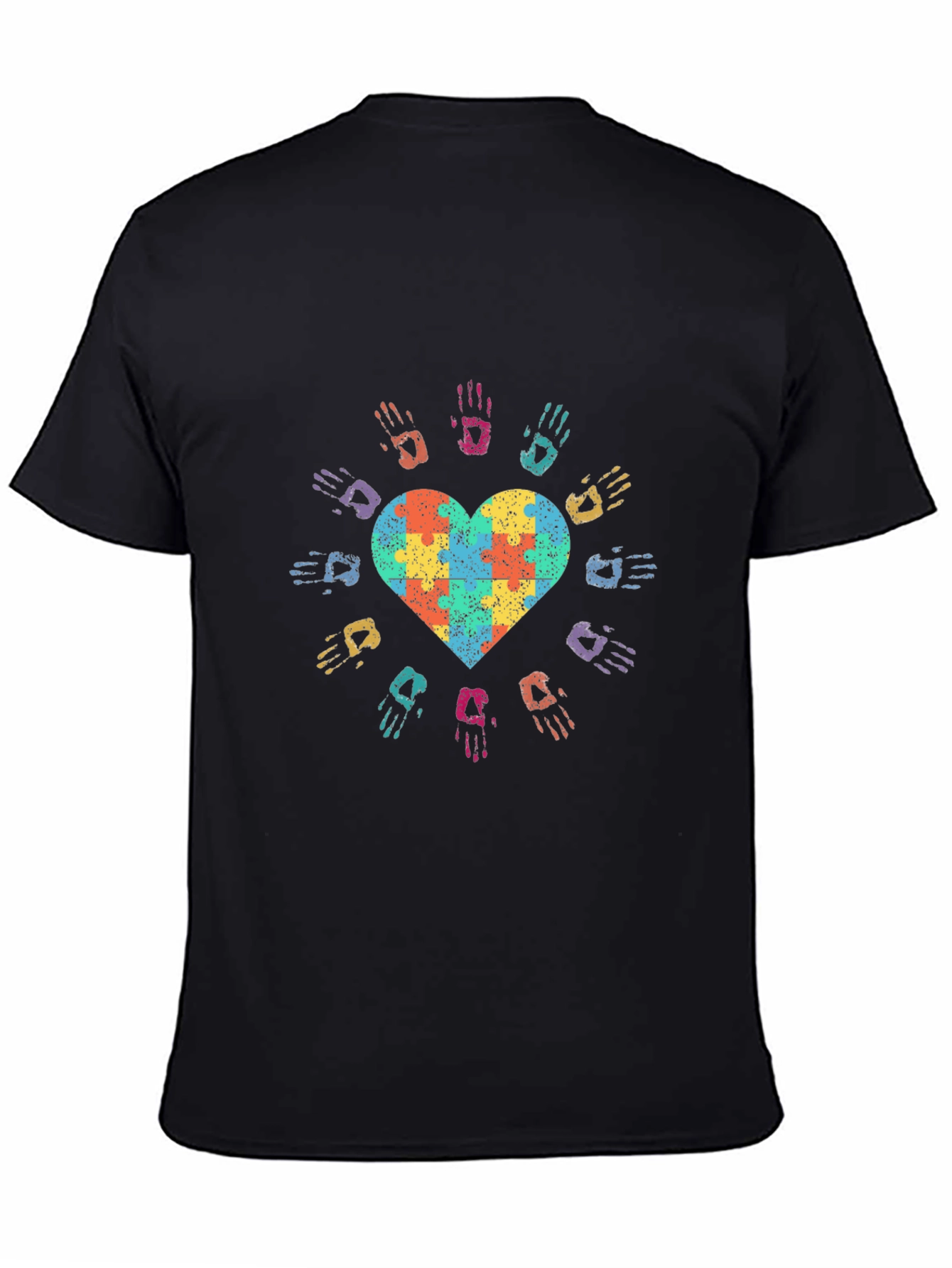 Autism Awareness Heart Puzzle Hands T-Shirt