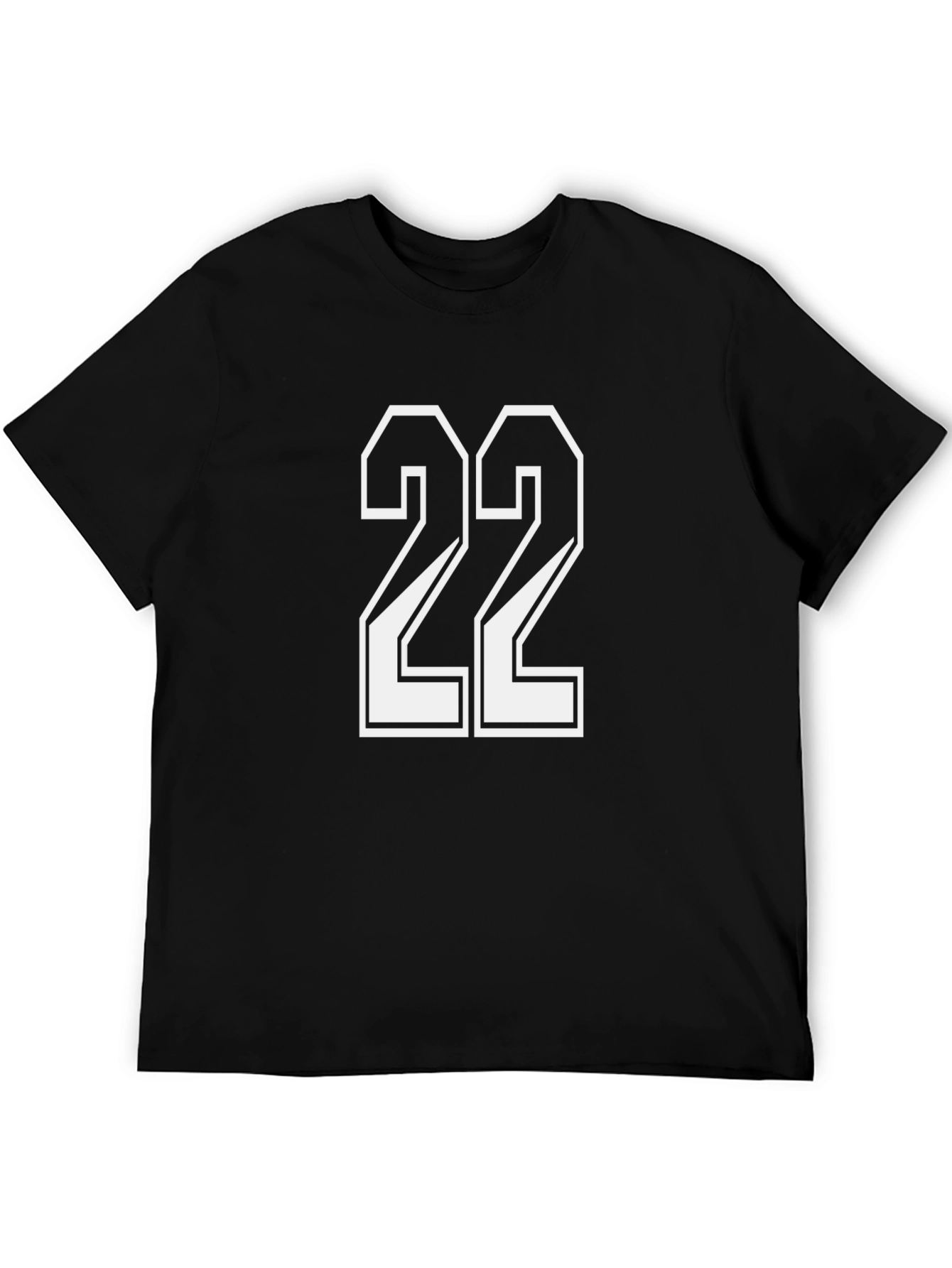 Number 22 Graphic Tee - Stylish Black Cotton T-Shirt