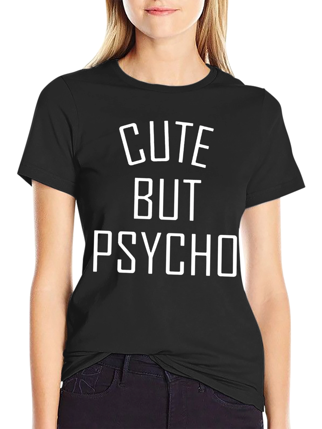 Cute But Psycho Graphic Tee - Mens Black T-Shirt