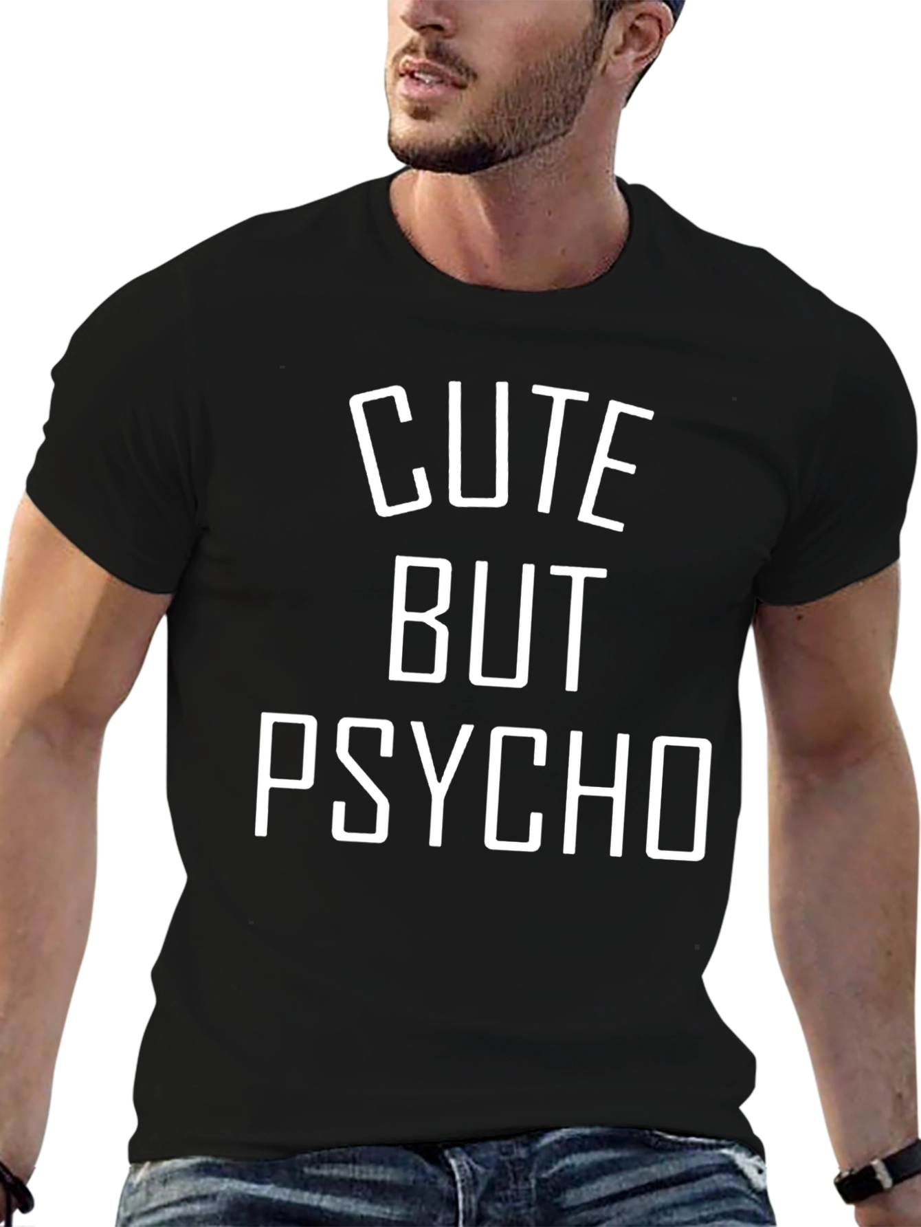 Cute But Psycho Graphic Tee - Mens Black T-Shirt