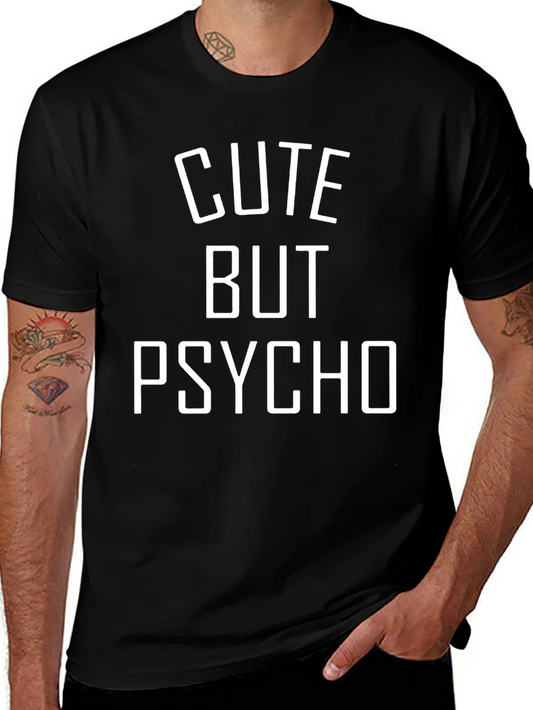 Cute But Psycho Graphic Tee - Mens Black T-Shirt
