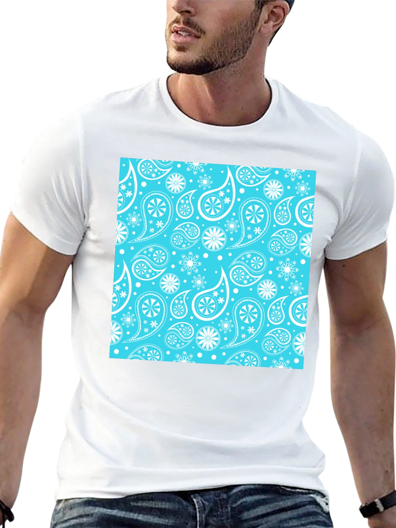Paisley Pattern Black Tee