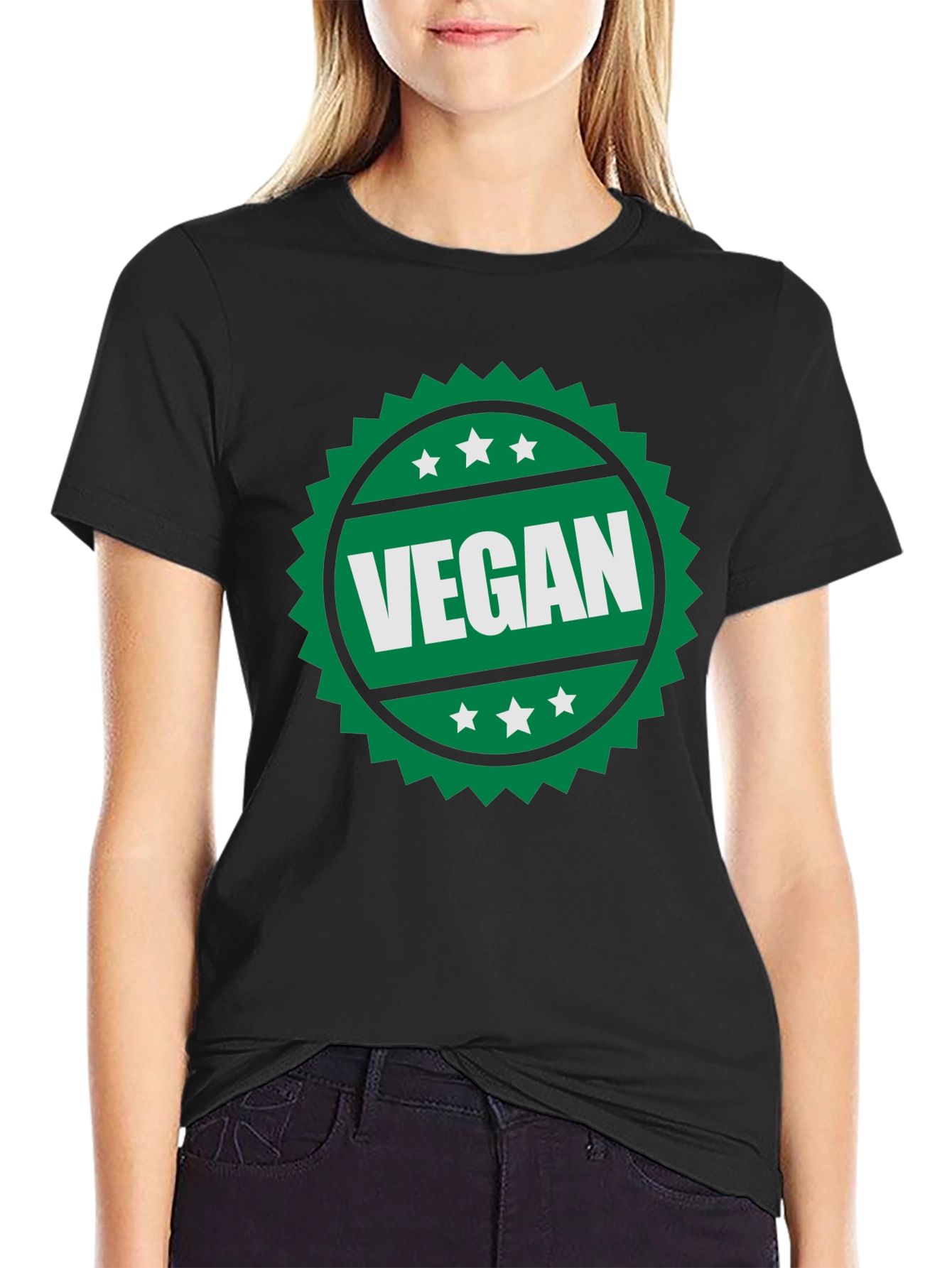 Vegan T-Shirt - Green Badge Design