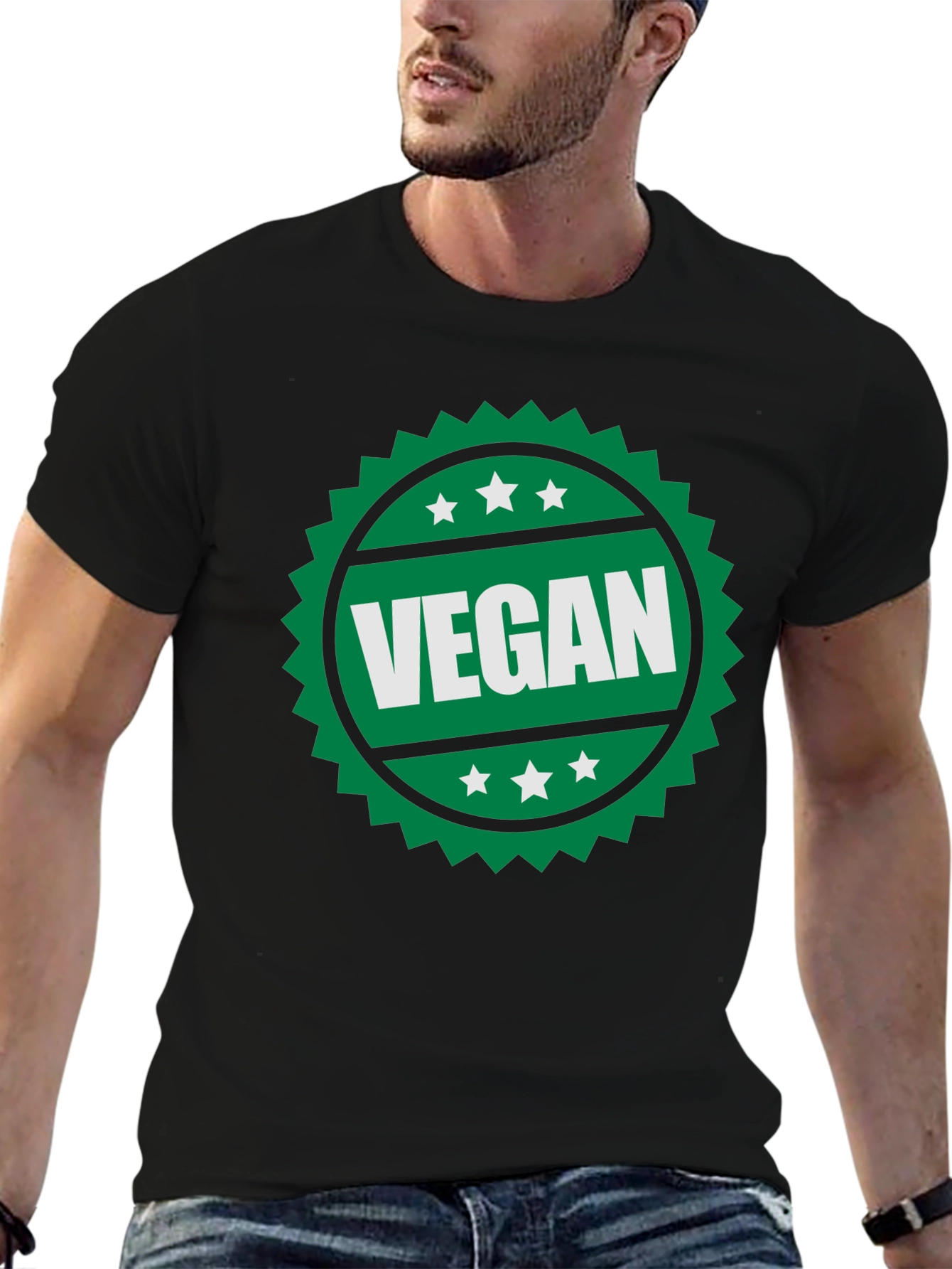Vegan T-Shirt - Green Badge Design