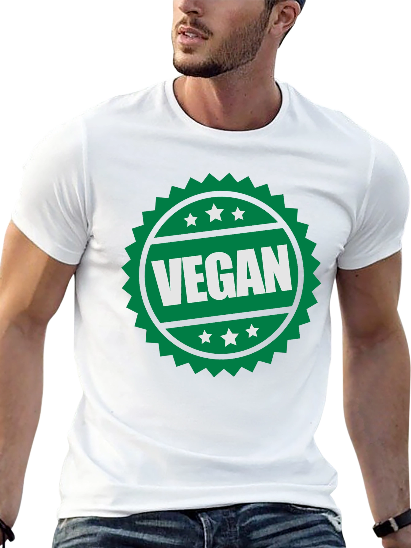 Vegan T-Shirt - Green Badge Design