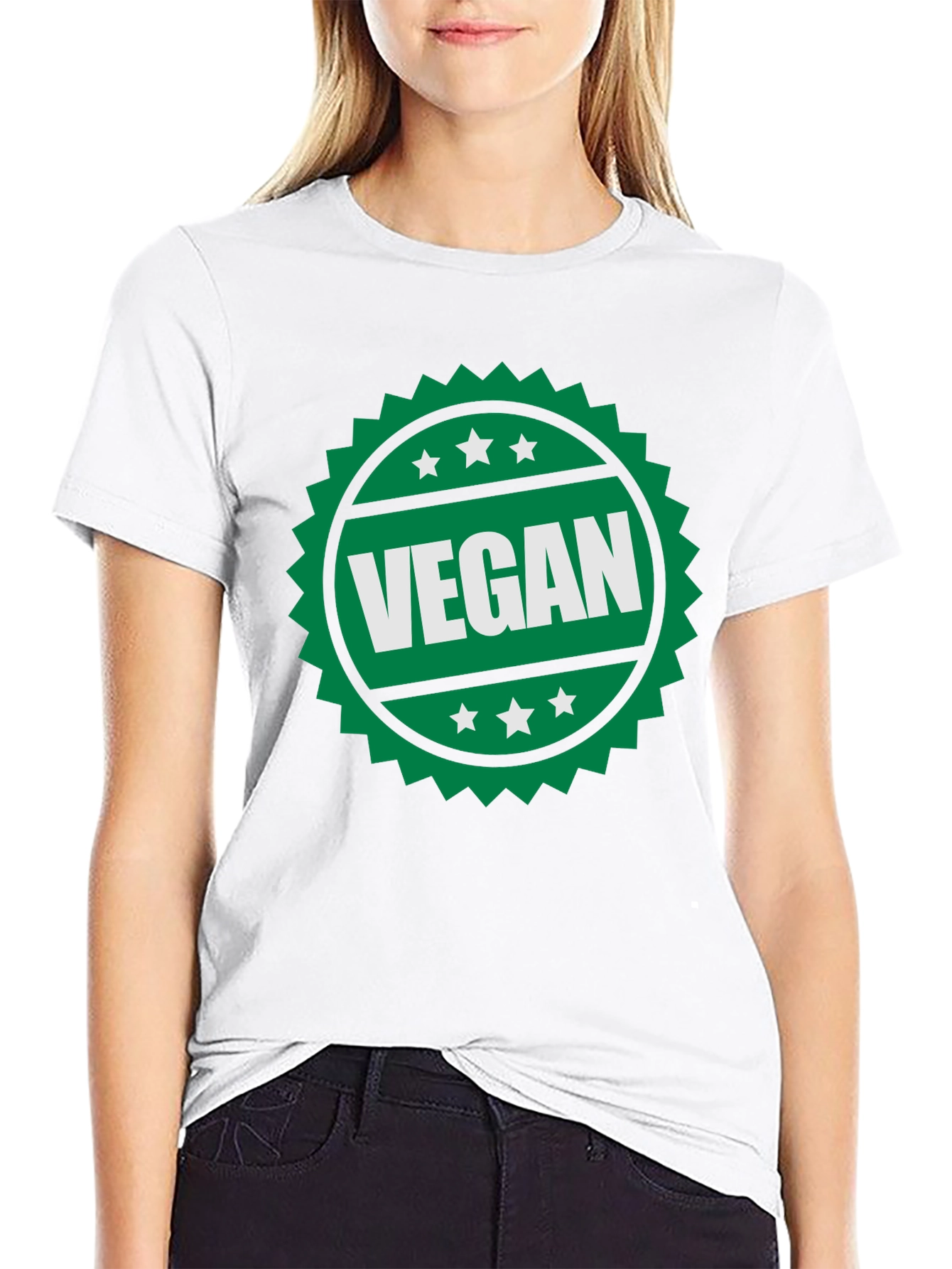 Vegan T-Shirt - Green Badge Design