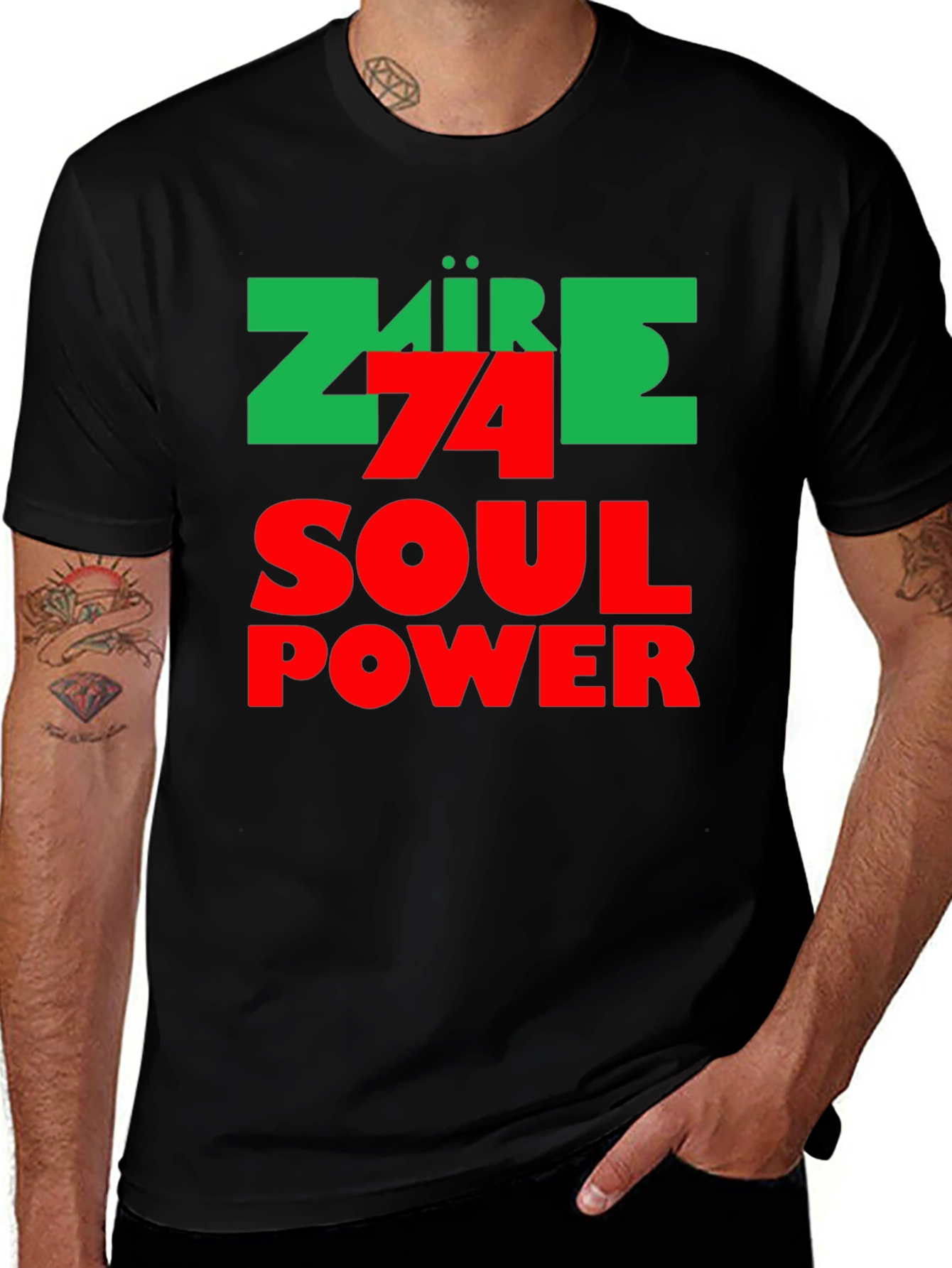 Zaire 74 Soul Power Black Graphic Tee