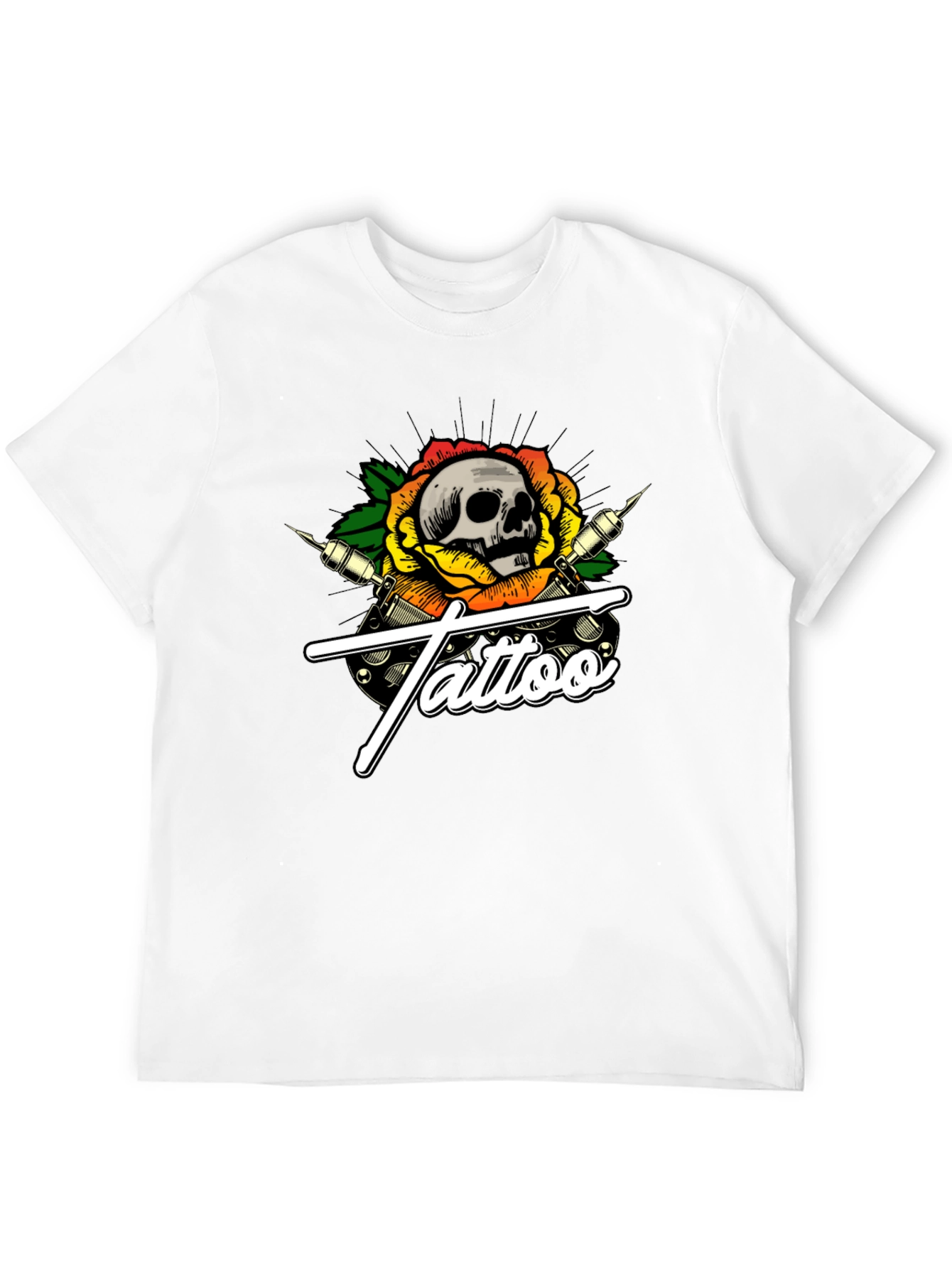 Skull Tattoo Graphic T-Shirt - Black
