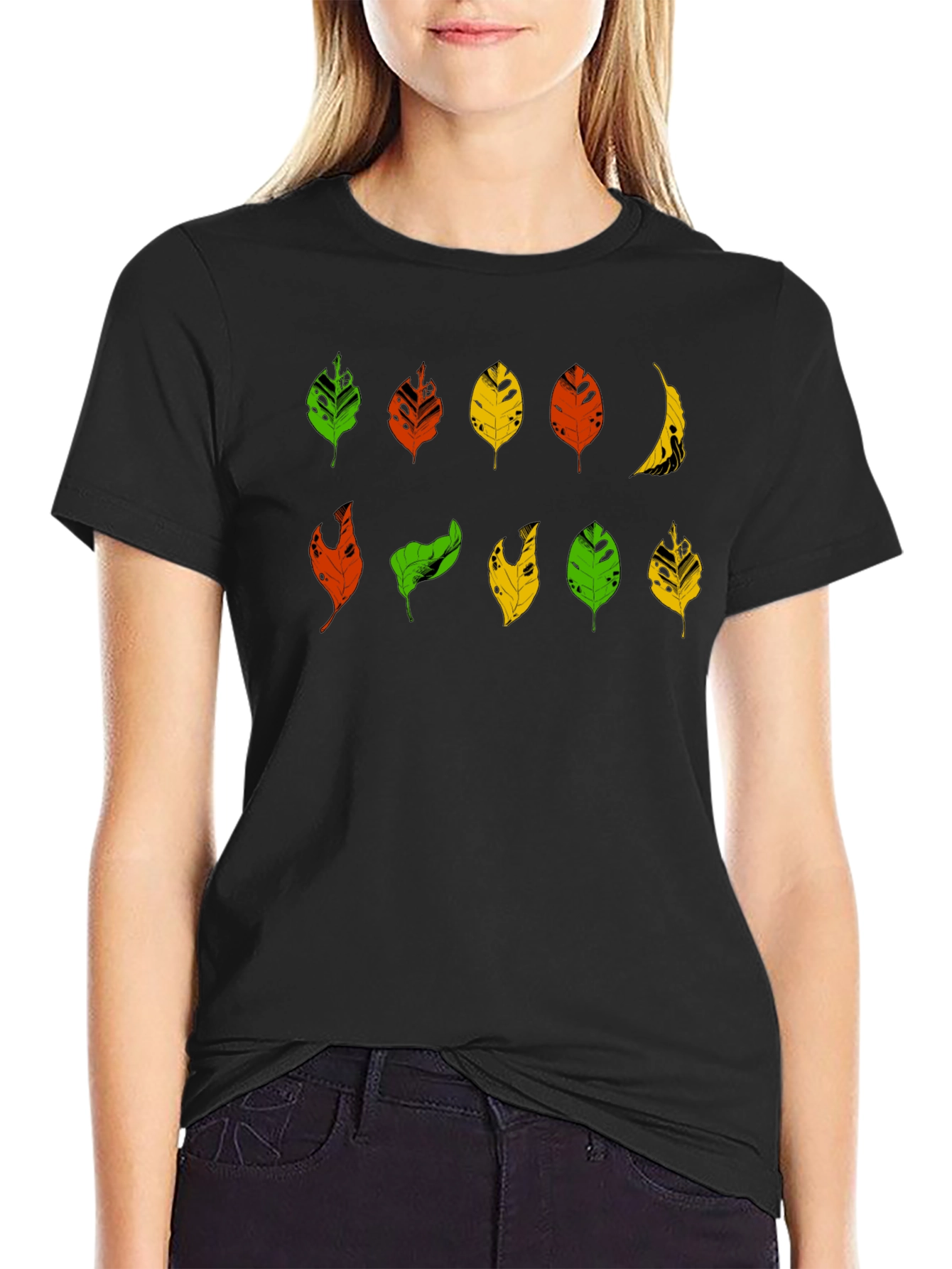 Leaf Pattern T-Shirt - Nature Inspired Graphic Tee