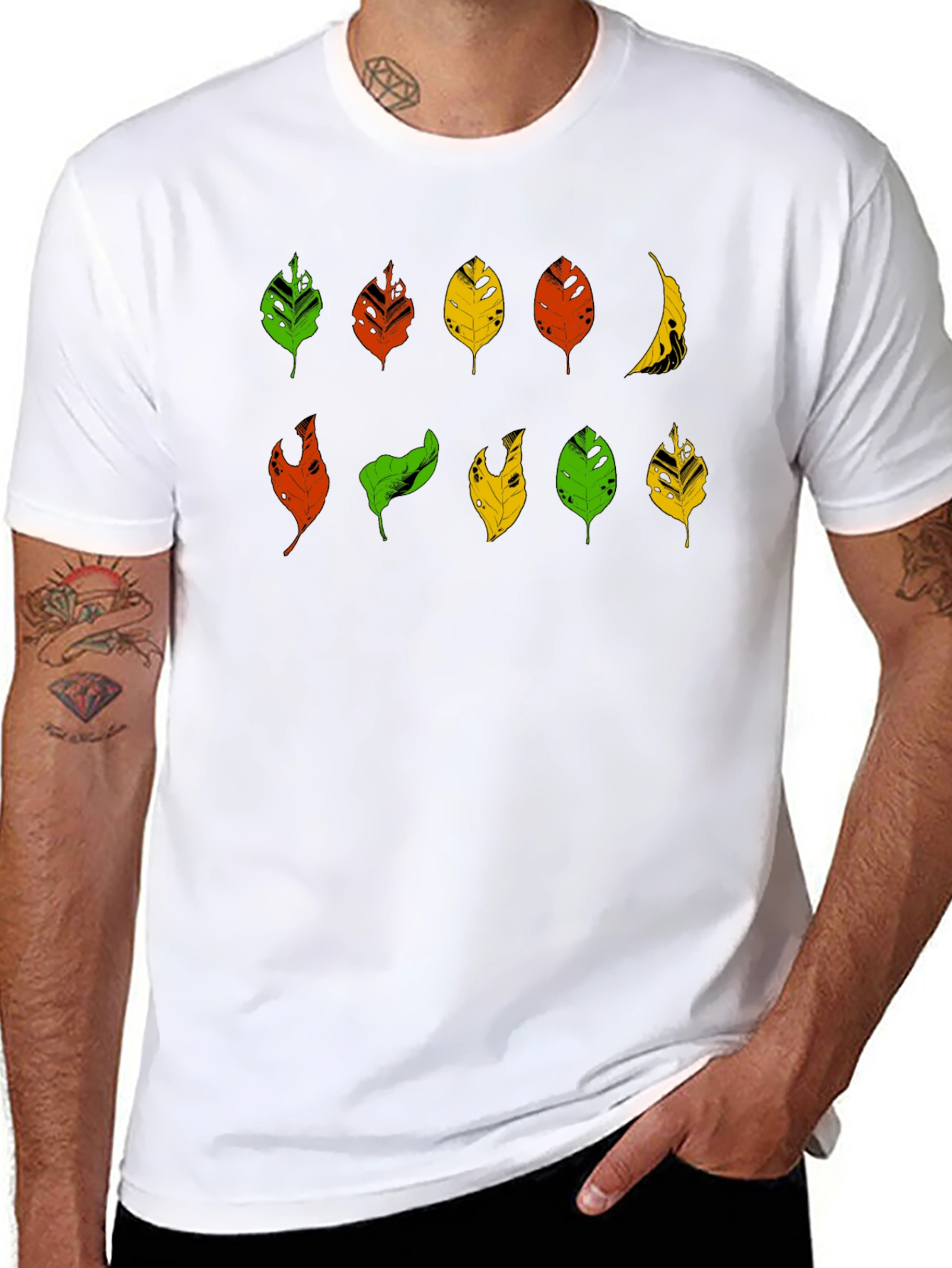 Leaf Pattern T-Shirt - Nature Inspired Graphic Tee