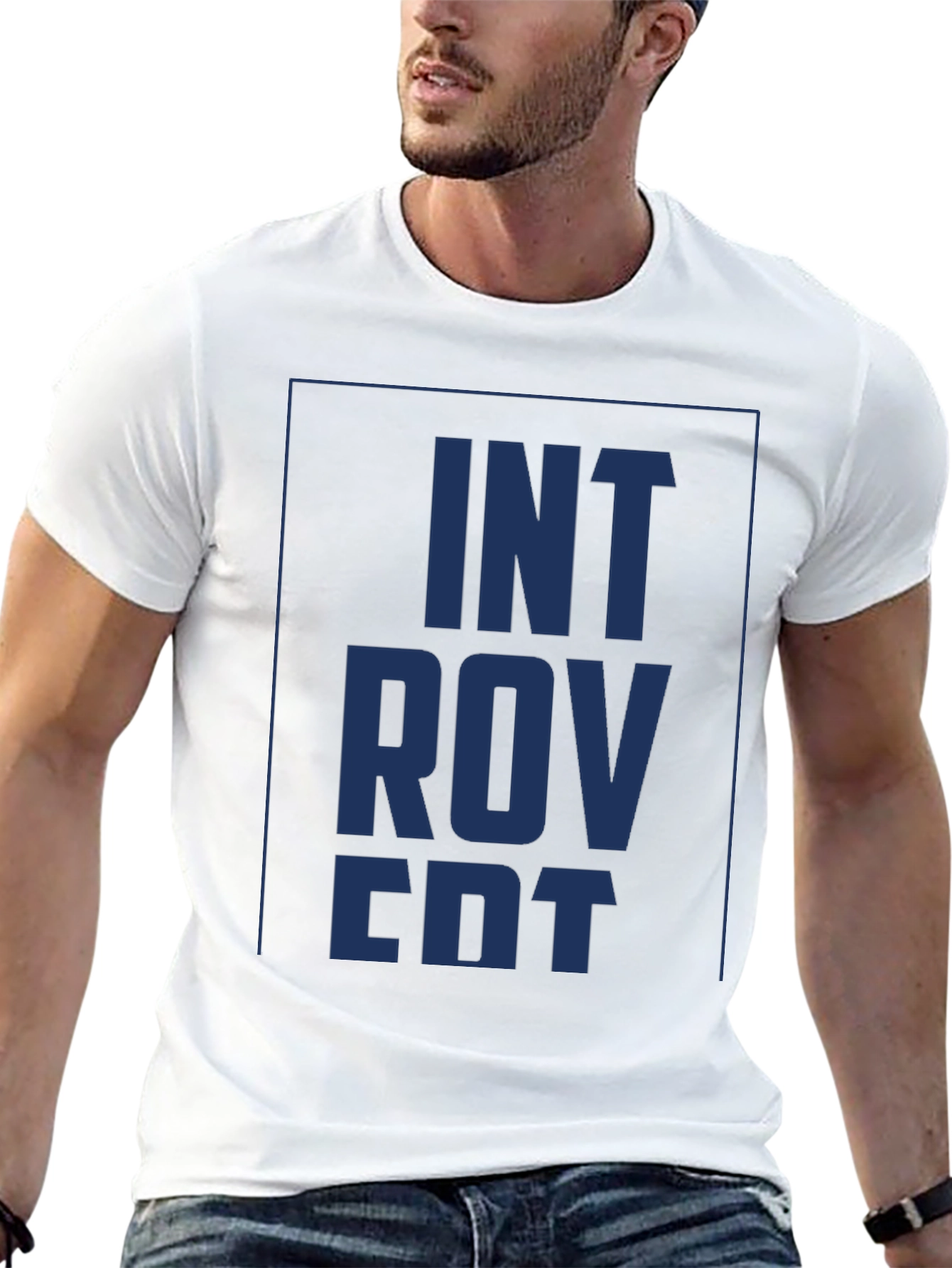 Introvert Graphic Tee - Soft Black Cotton Shirt