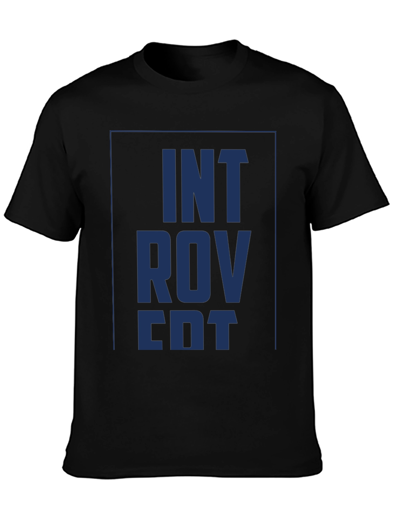 Introvert Graphic Tee - Soft Black Cotton Shirt