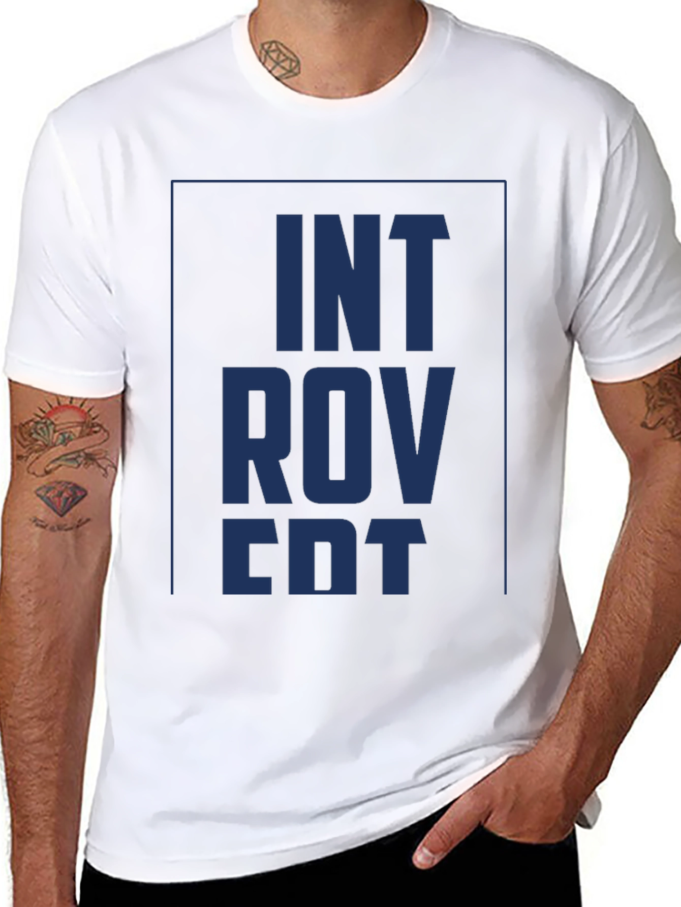 Introvert Graphic Tee - Soft Black Cotton Shirt