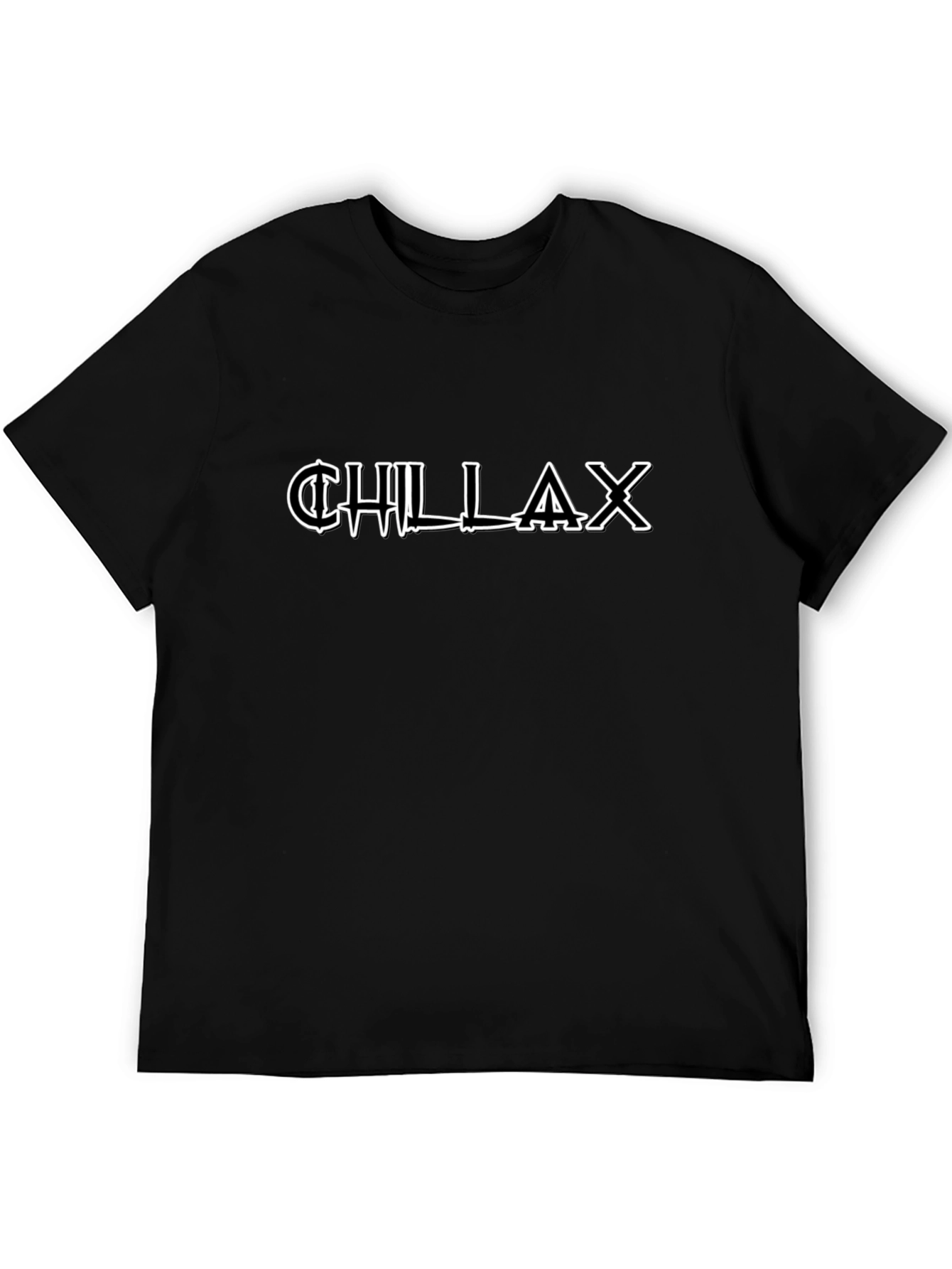Chillax Graphic Print Black T-Shirt
