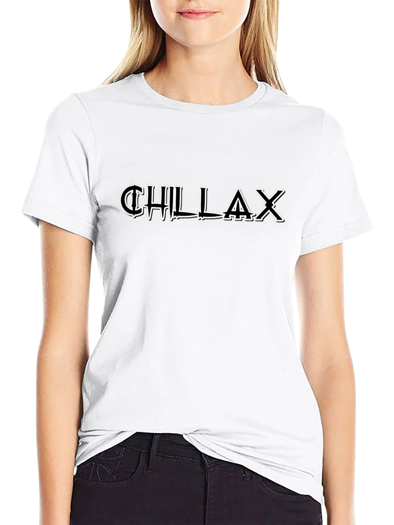 Chillax Graphic Print Black T-Shirt