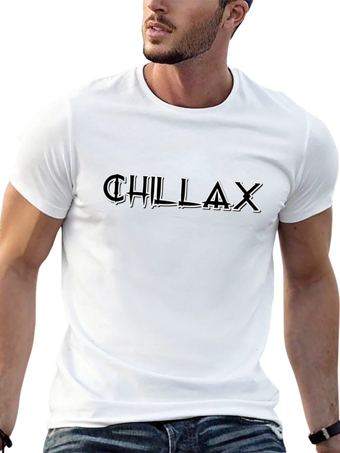 Chillax Graphic Print Black T-Shirt