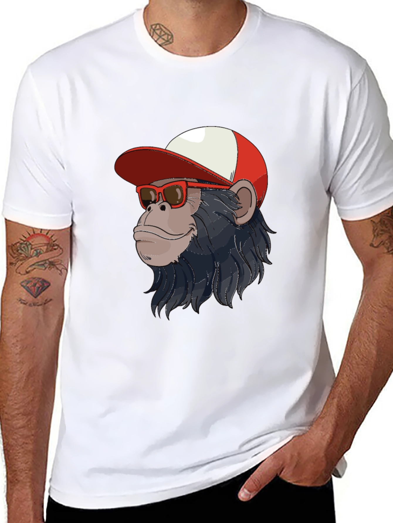 Monkey Face Graphic Tee - Stylish Casual Wear