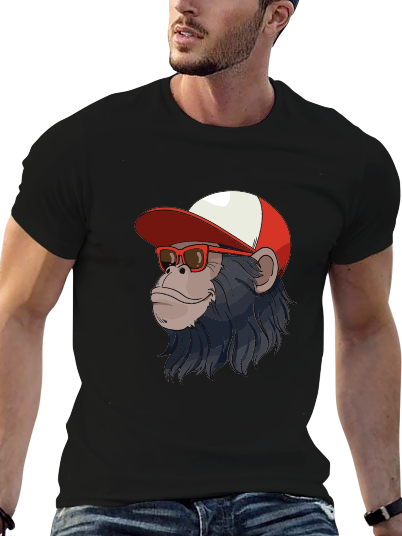 Monkey Face Graphic Tee - Stylish Casual Wear