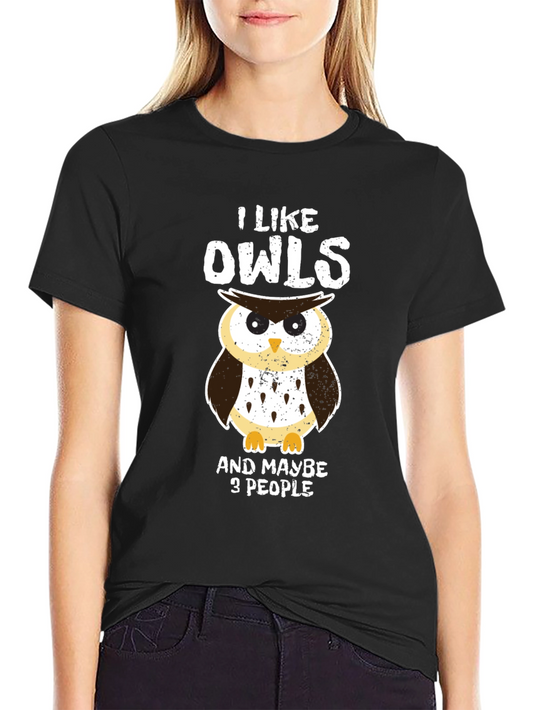 I Like Owls Graphic T-Shirt - Funny Owl Lover Tee