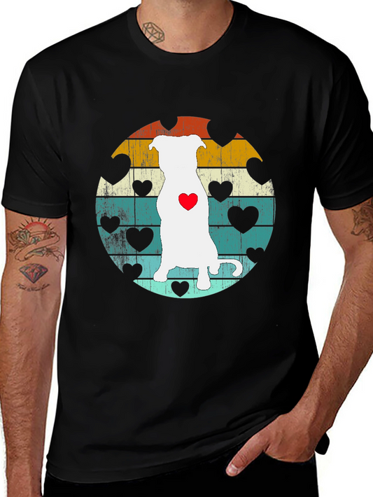 Retro Dog Lover T-Shirt: Vintage Heart Design