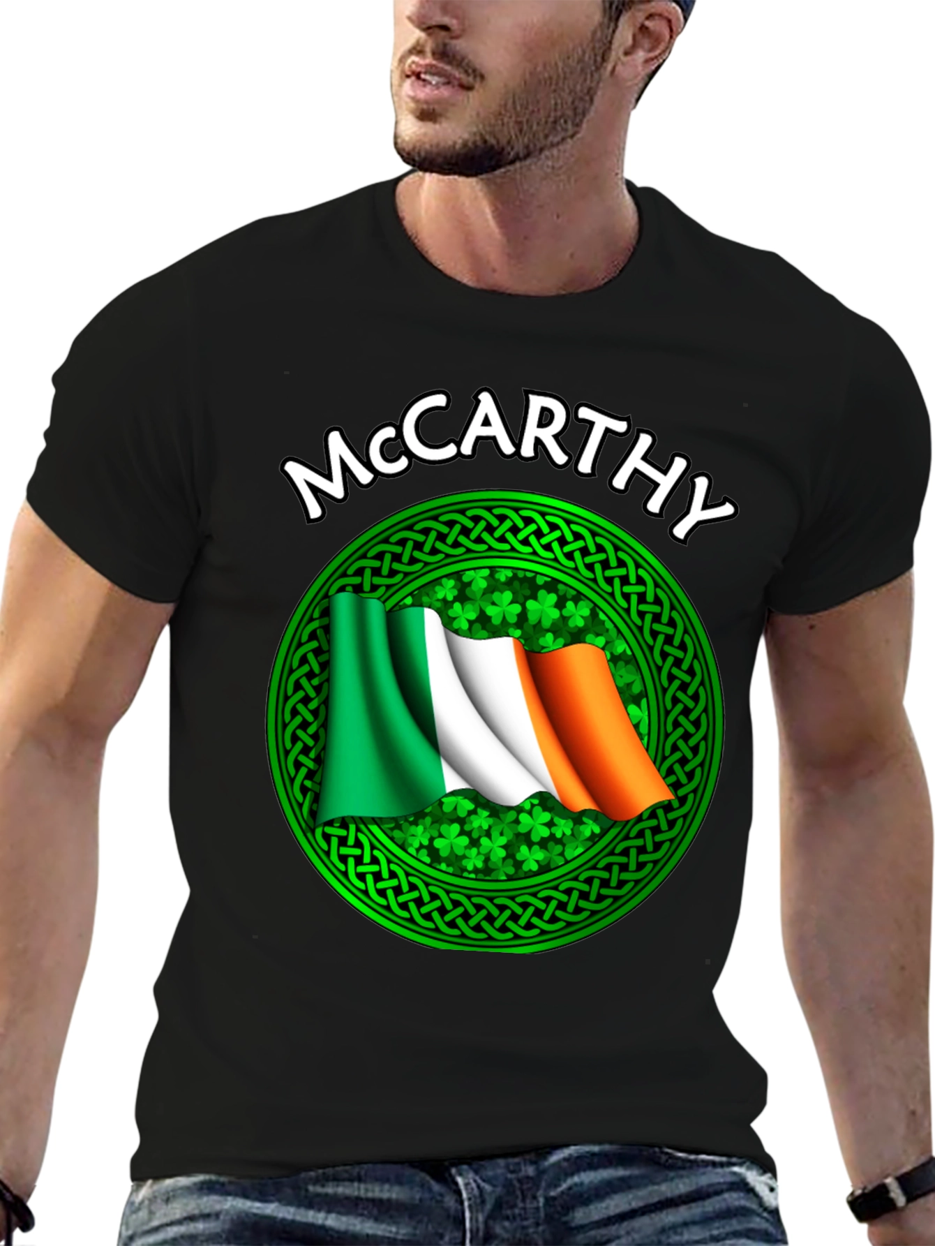 McCarthy Irish Flag Shamrock T-Shirt