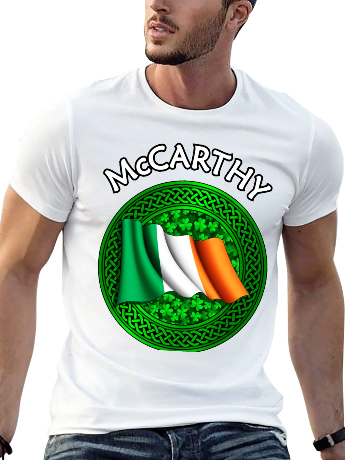 McCarthy Irish Flag Shamrock T-Shirt