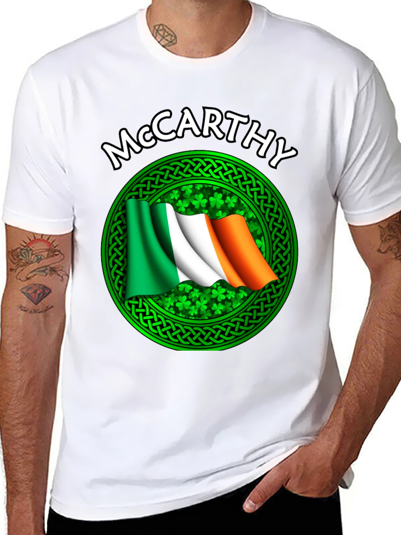 McCarthy Irish Flag Shamrock T-Shirt