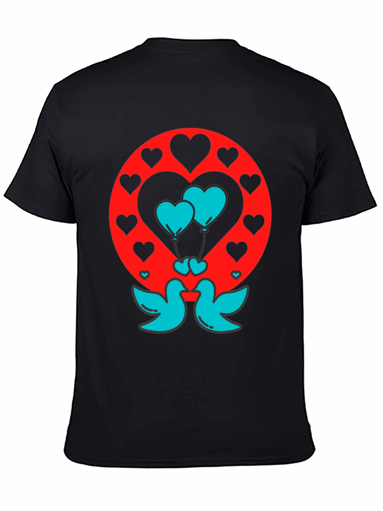 Love Birds Heart Balloons Graphic Tee
