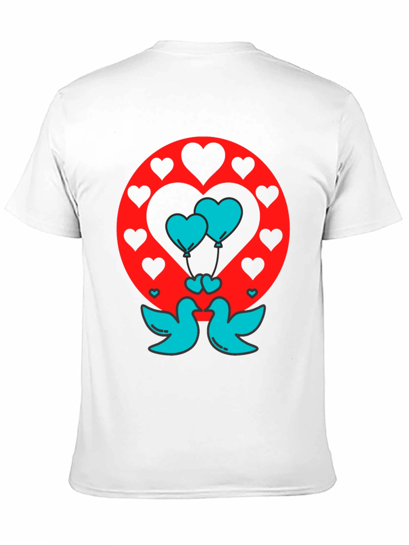 Love Birds Heart Balloons Graphic Tee