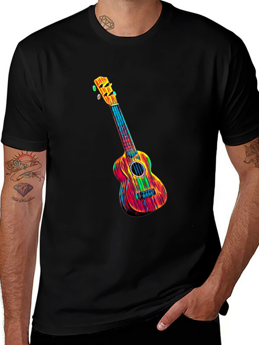Colorful Ukulele Graphic Tee - Stylish & Unique Design