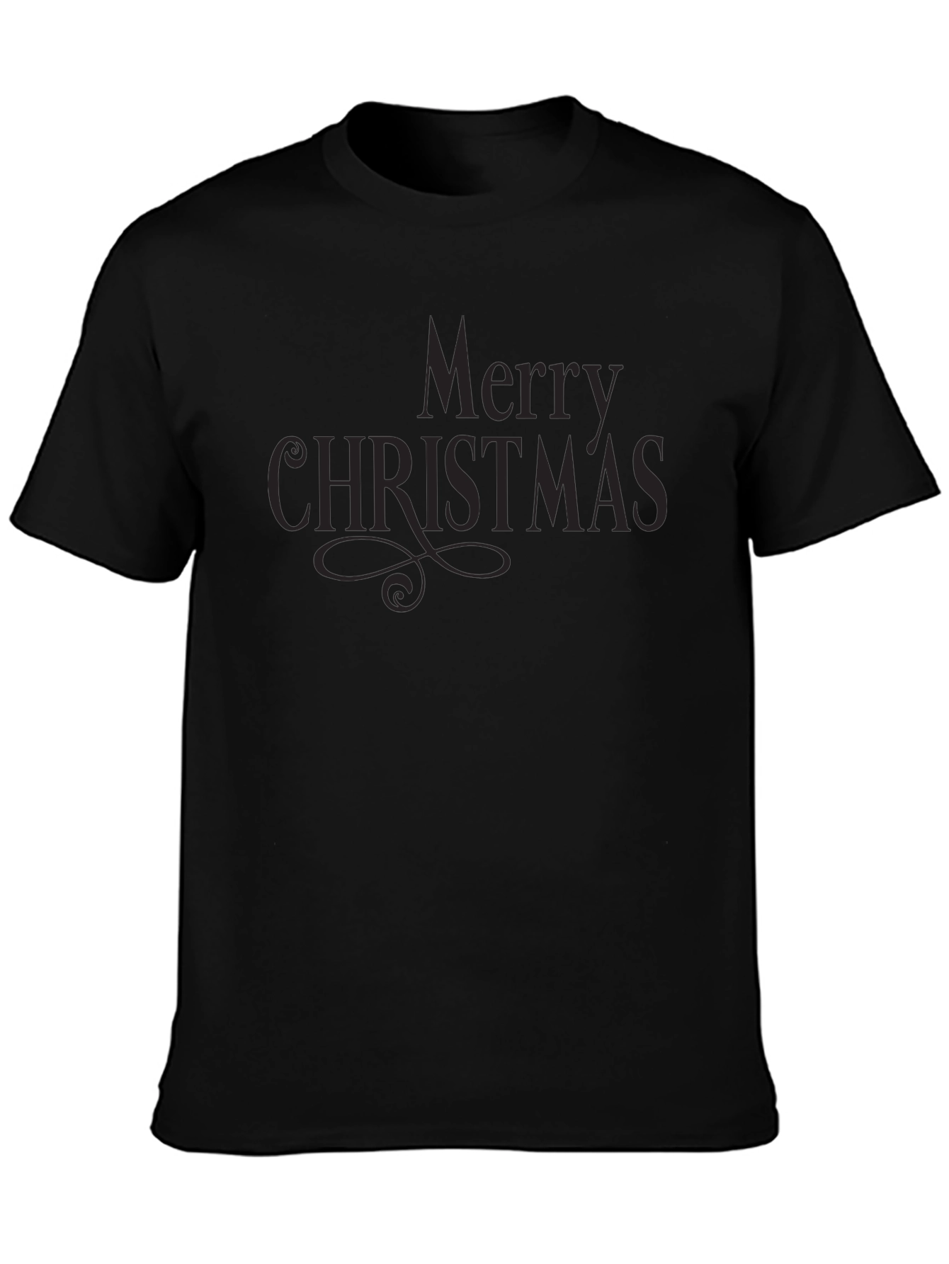 Merry Christmas Black T-Shirt Holiday Festive Season