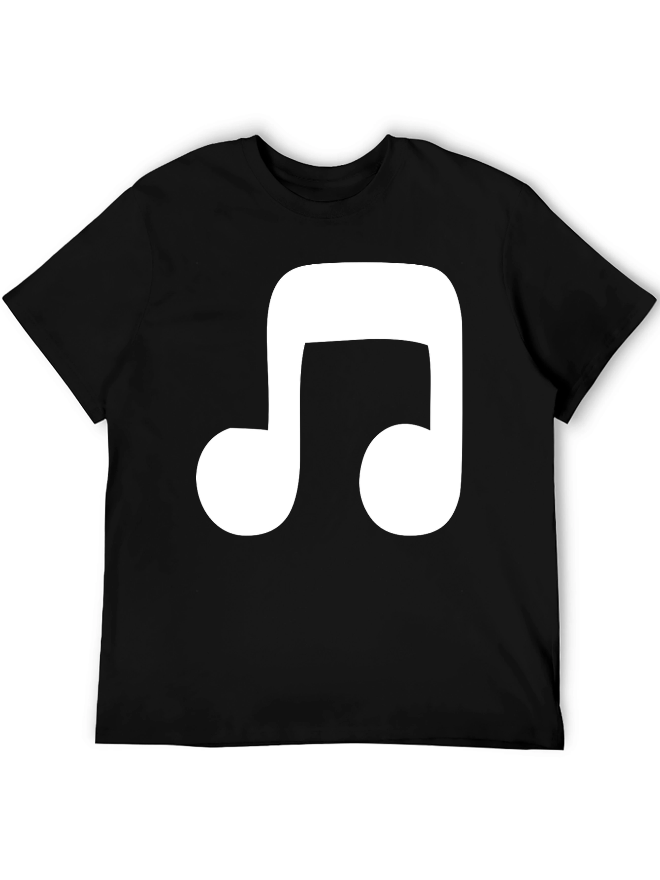 Music Note Graphic Tee - Casual Black T-Shirt