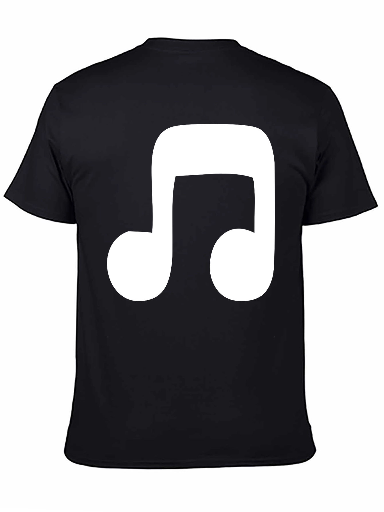 Music Note Graphic Tee - Casual Black T-Shirt