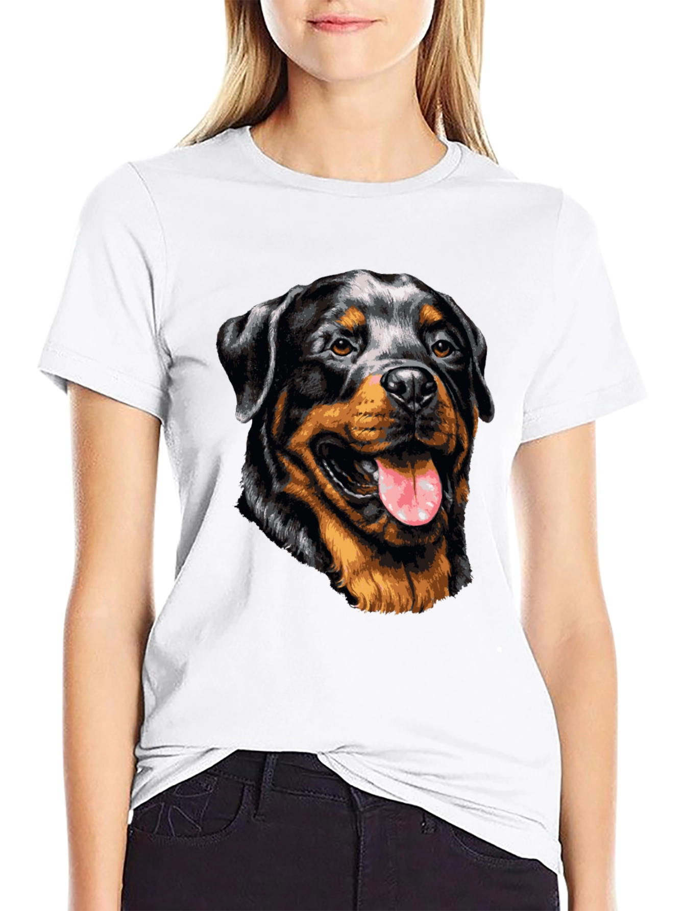 Rottweiler Graphic Tee - Dog Lover Black T-Shirt