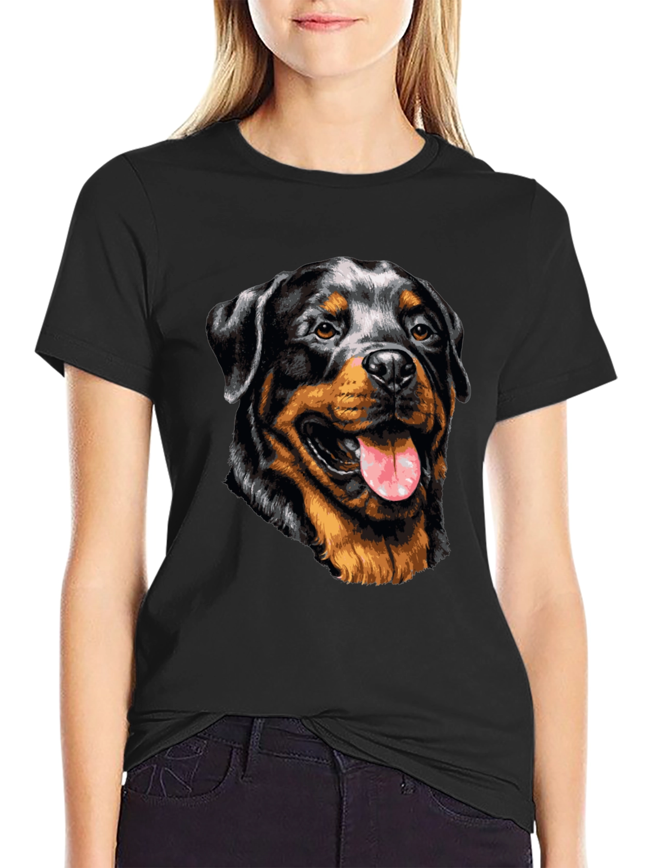 Rottweiler Graphic Tee - Dog Lover Black T-Shirt