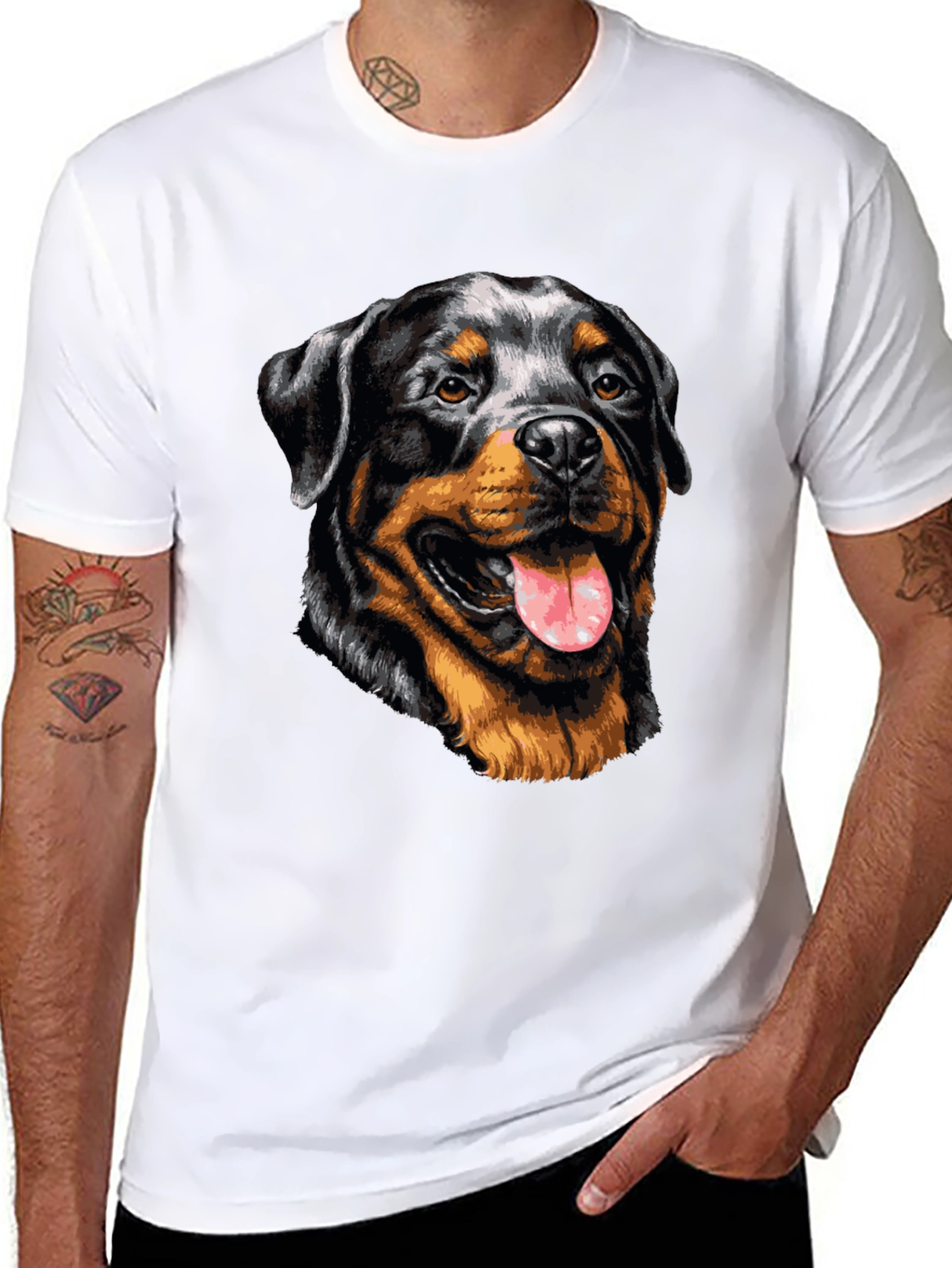 Rottweiler Graphic Tee - Dog Lover Black T-Shirt