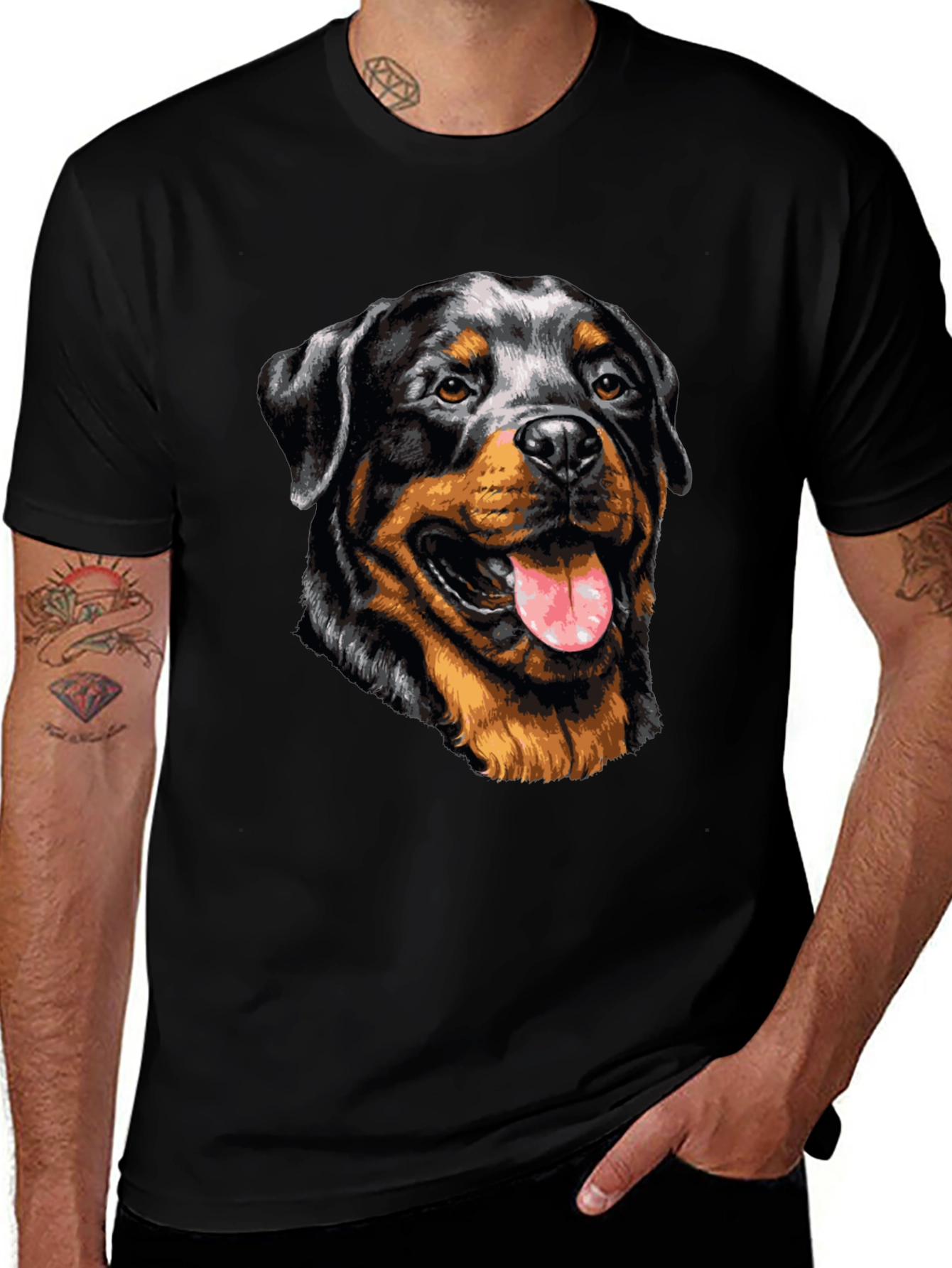 Rottweiler Graphic Tee - Dog Lover Black T-Shirt