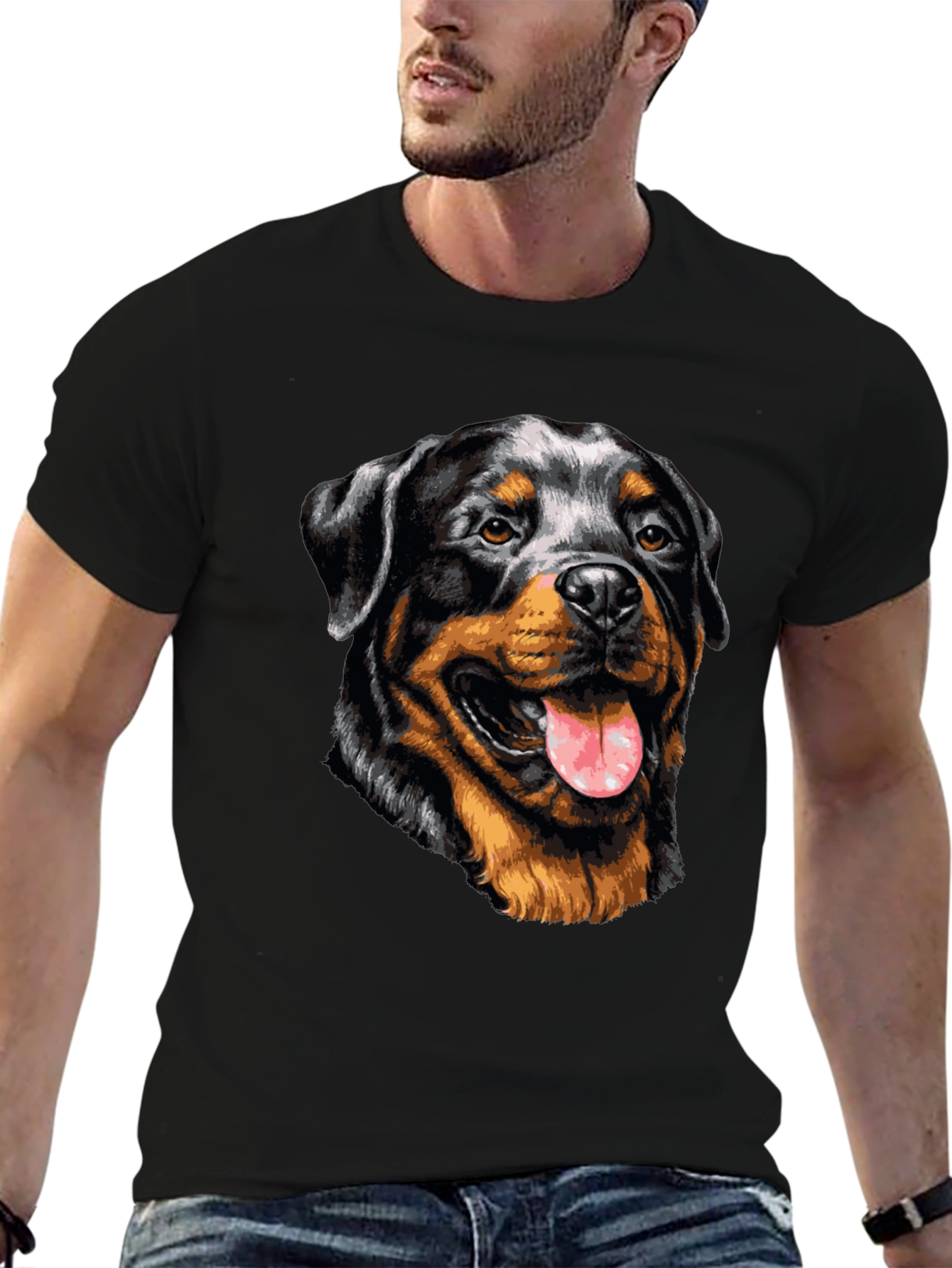 Rottweiler Graphic Tee - Dog Lover Black T-Shirt