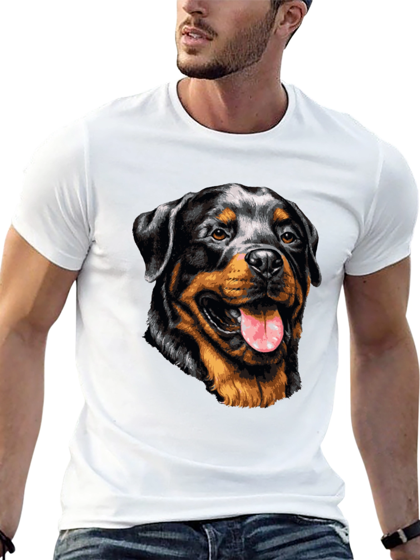 Rottweiler Graphic Tee - Dog Lover Black T-Shirt