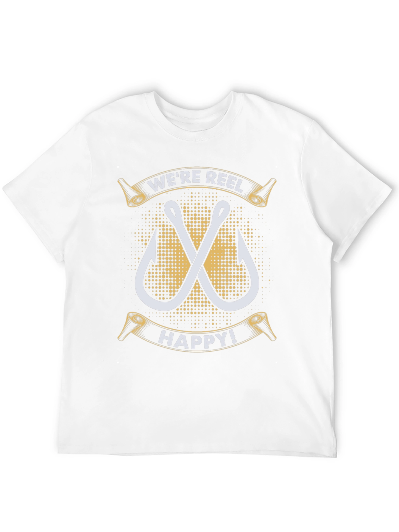 Were Reel Happy T-Shirt - Fishing Hook Design