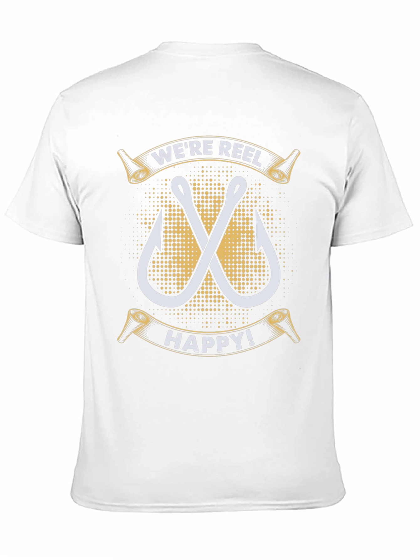 Were Reel Happy T-Shirt - Fishing Hook Design