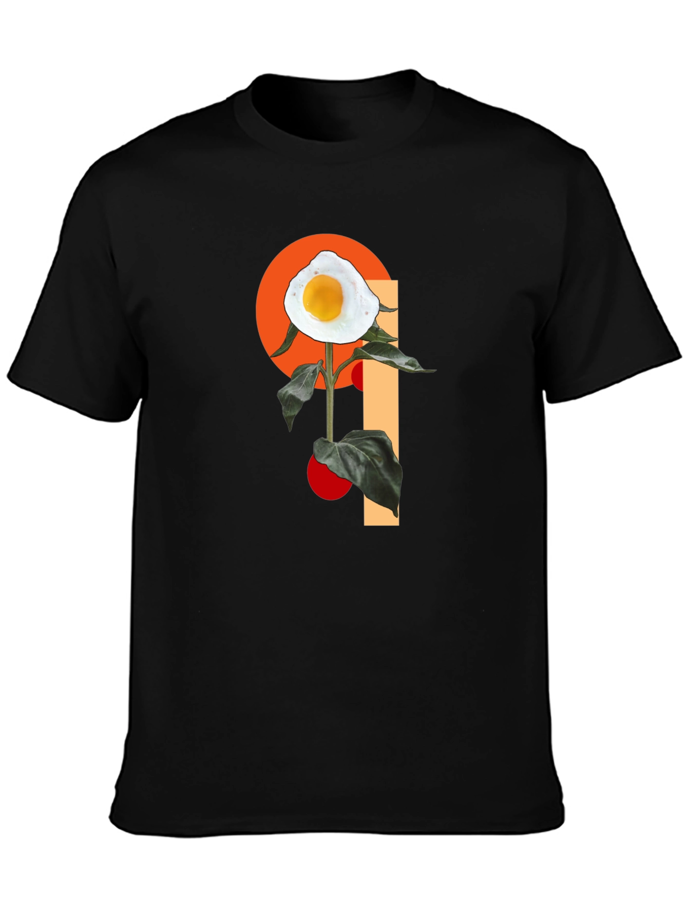 Egg Flower Graphic T-Shirt - Black