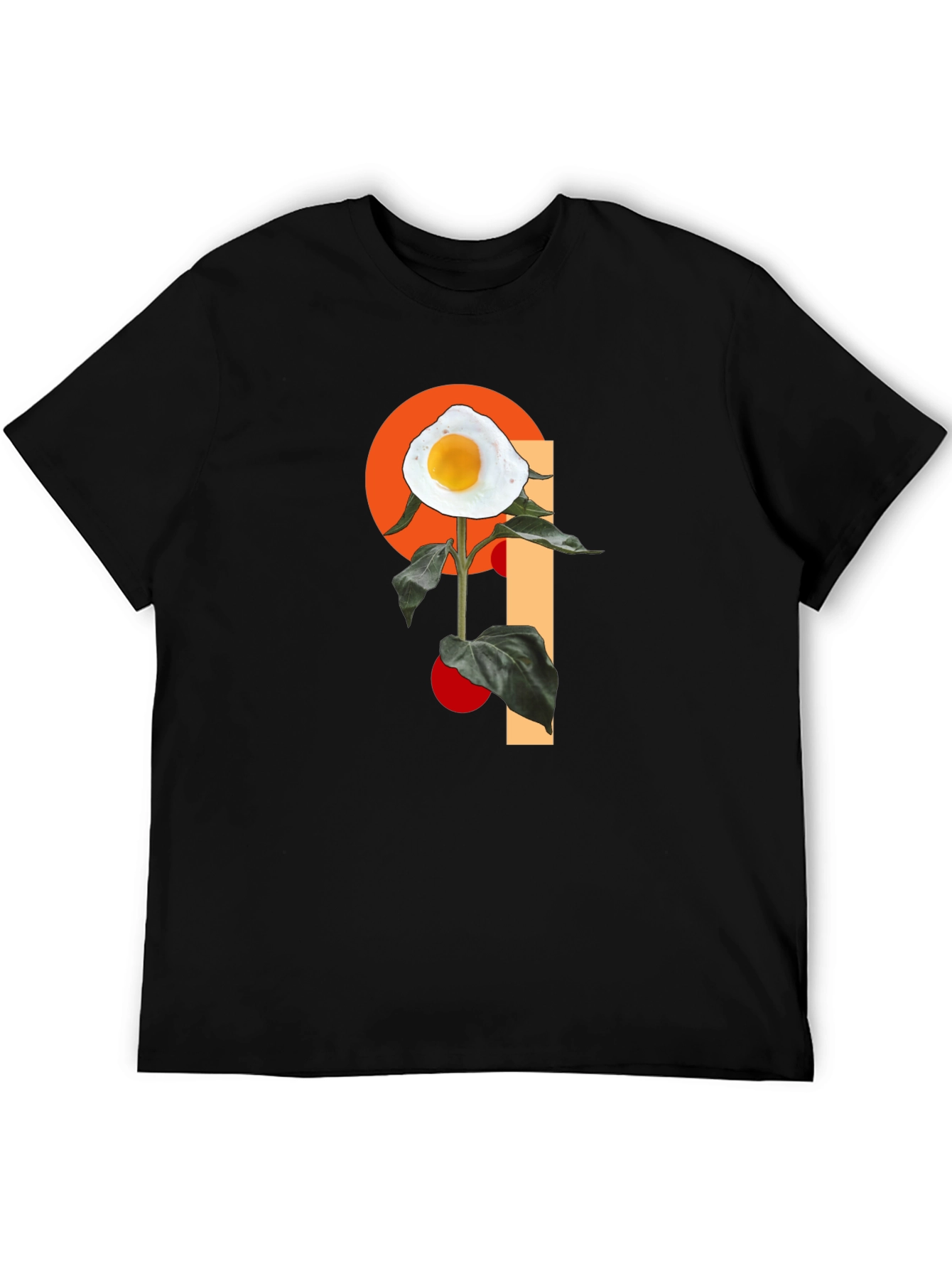 Egg Flower Graphic T-Shirt - Black