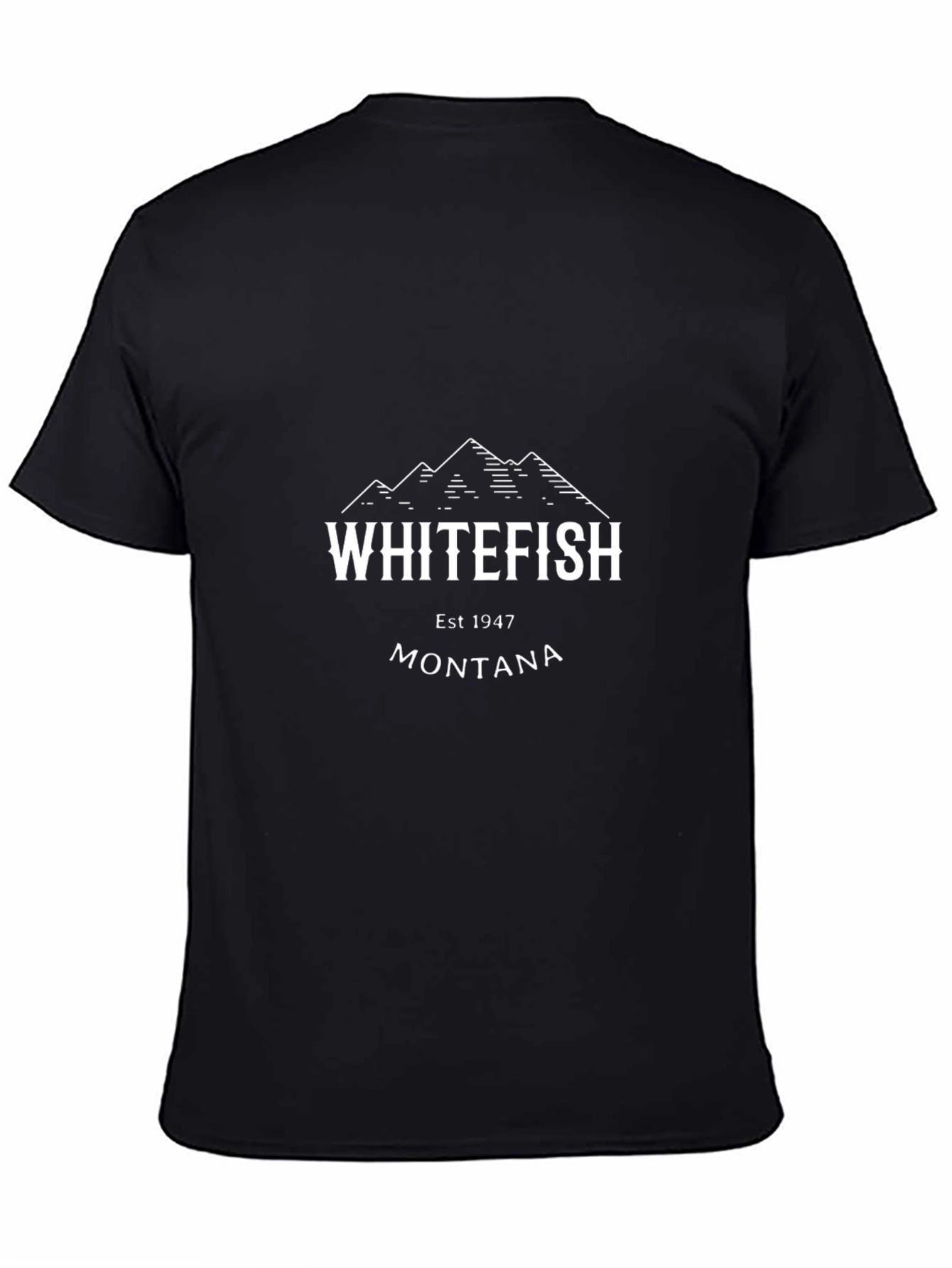 Whitefish Montana Graphic Tee - Black Cotton T-Shirt